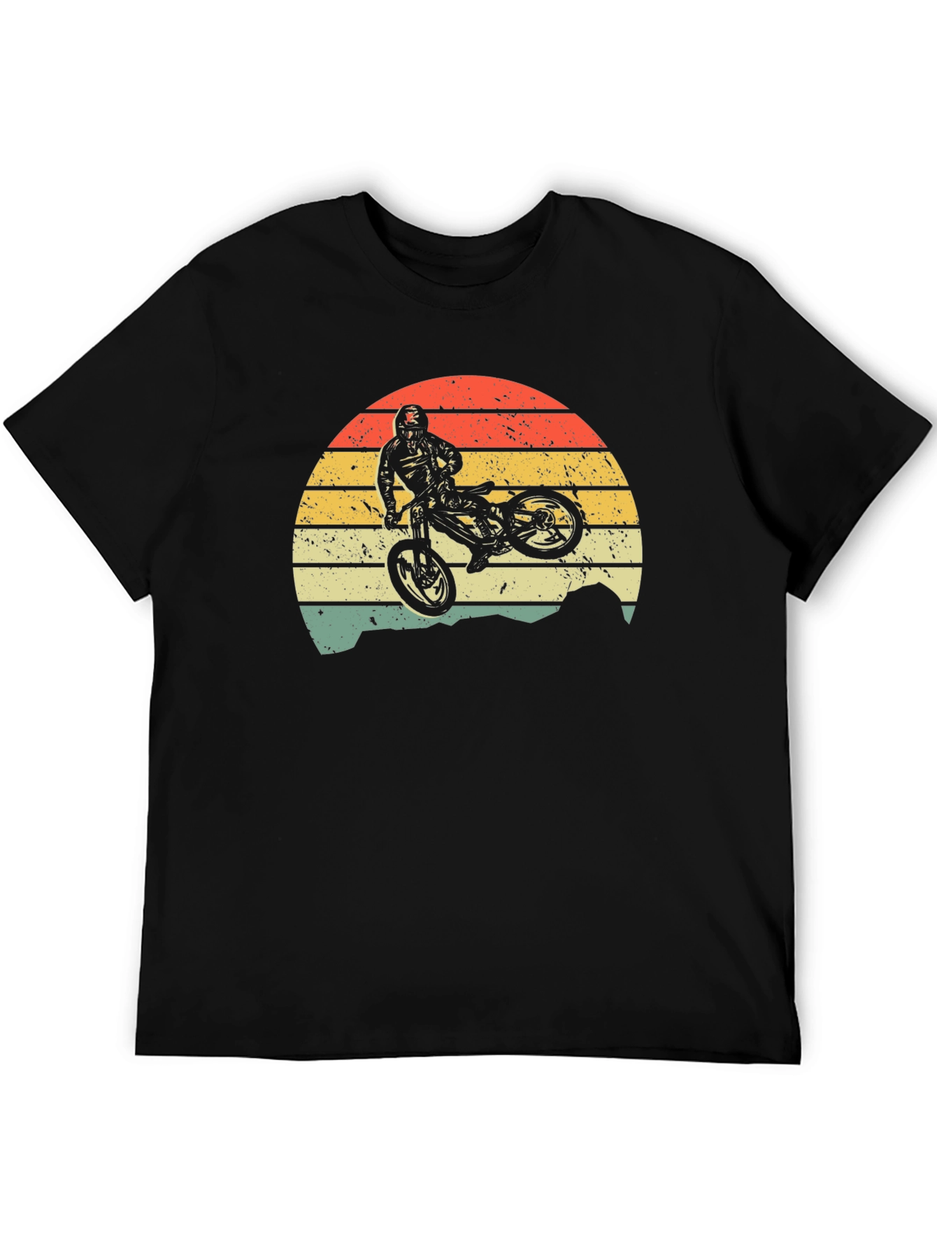 Mountain Bike Sunset Graphic Tee - Black