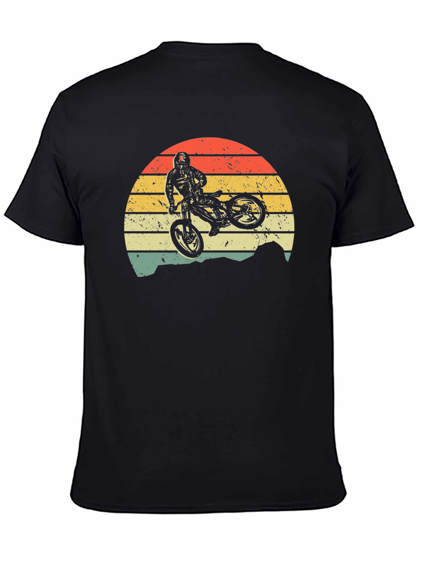 Mountain Bike Sunset Graphic Tee - Black
