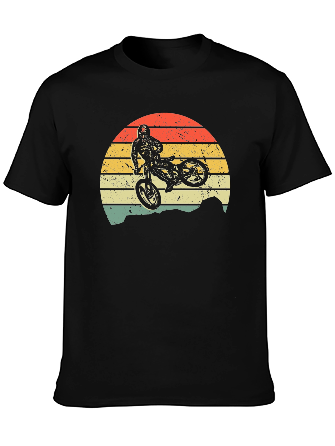 Mountain Bike Sunset Graphic Tee - Black