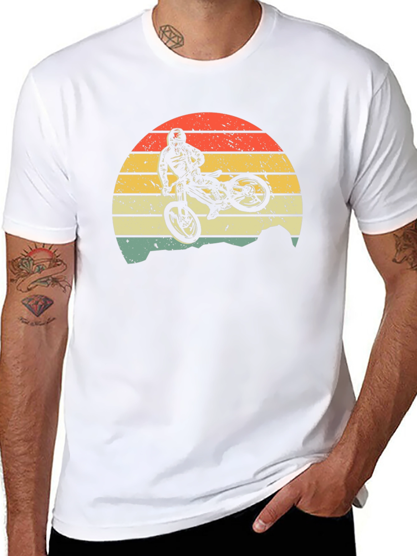 Mountain Bike Sunset Graphic Tee - Black