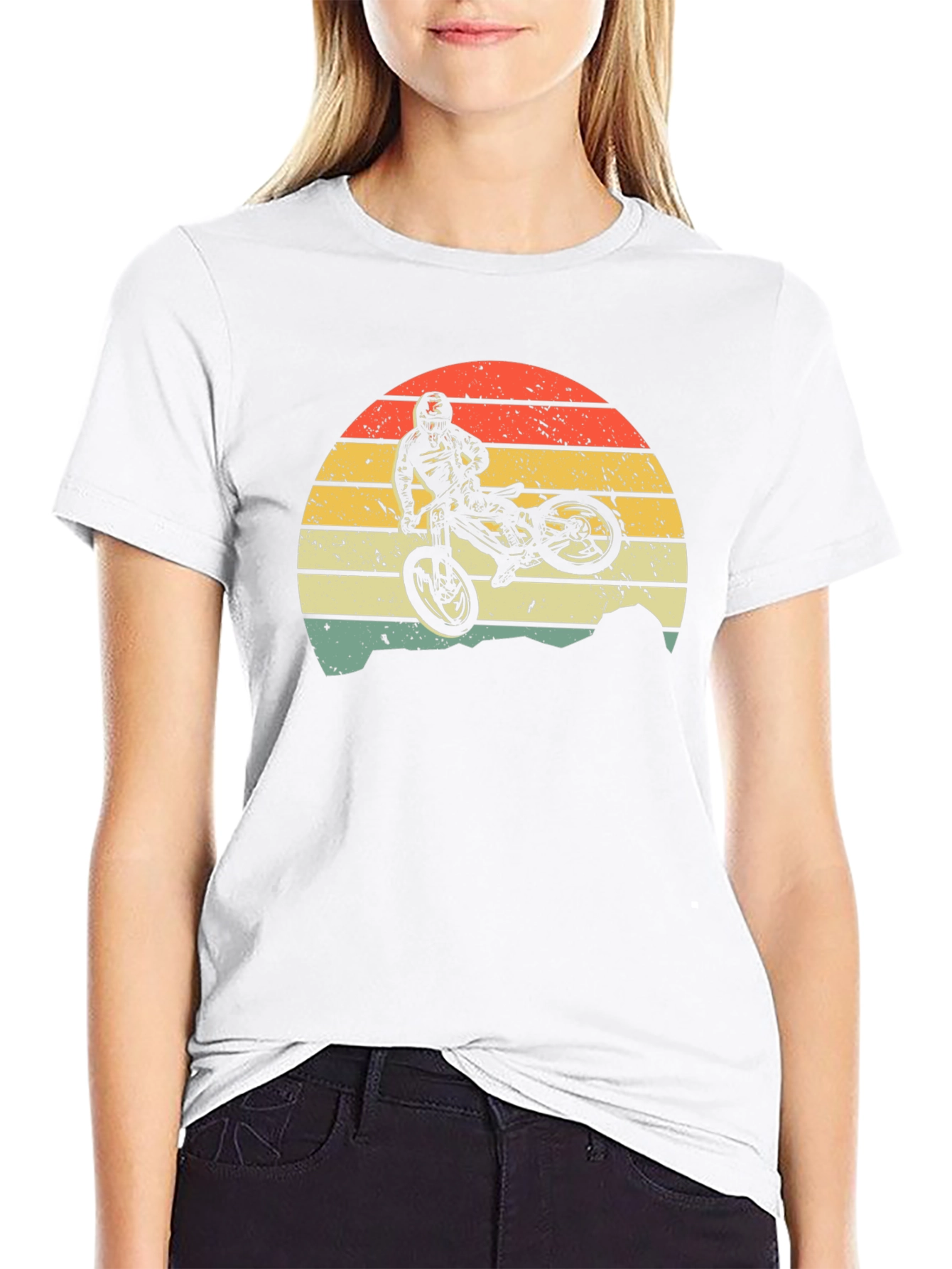 Mountain Bike Sunset Graphic Tee - Black