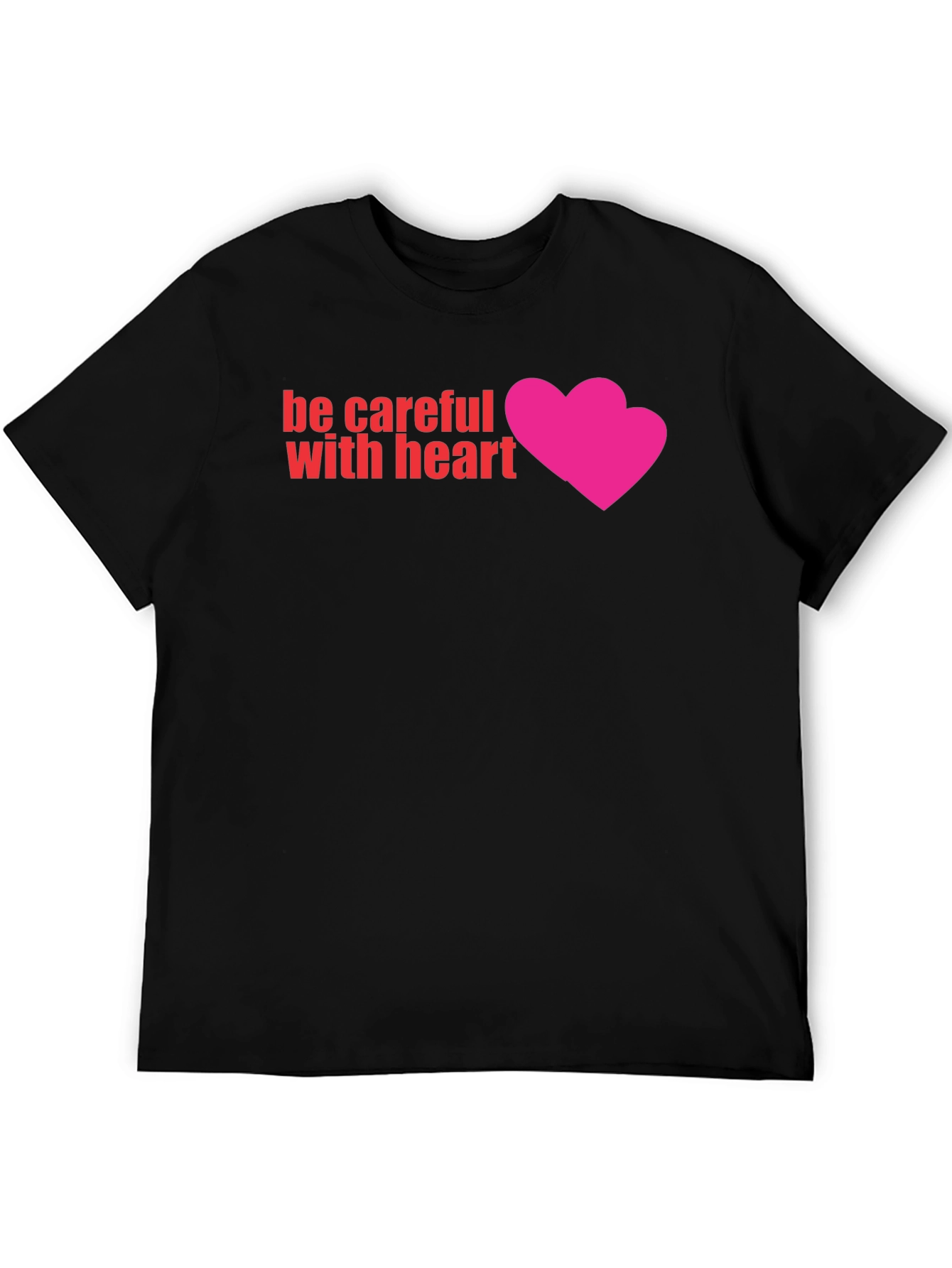 Be Careful With Heart Graphic Tee - Black
