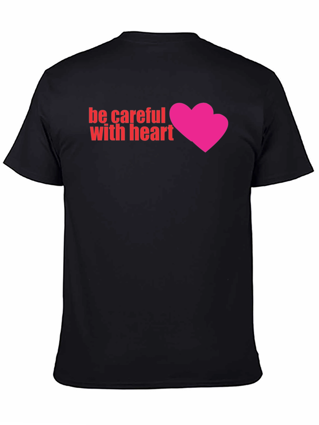 Be Careful With Heart Graphic Tee - Black