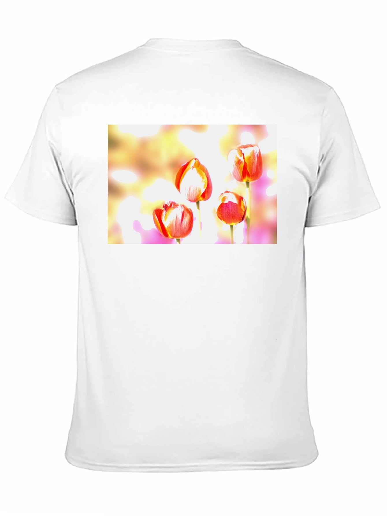 Floral Tulip Graphic Black T-Shirt