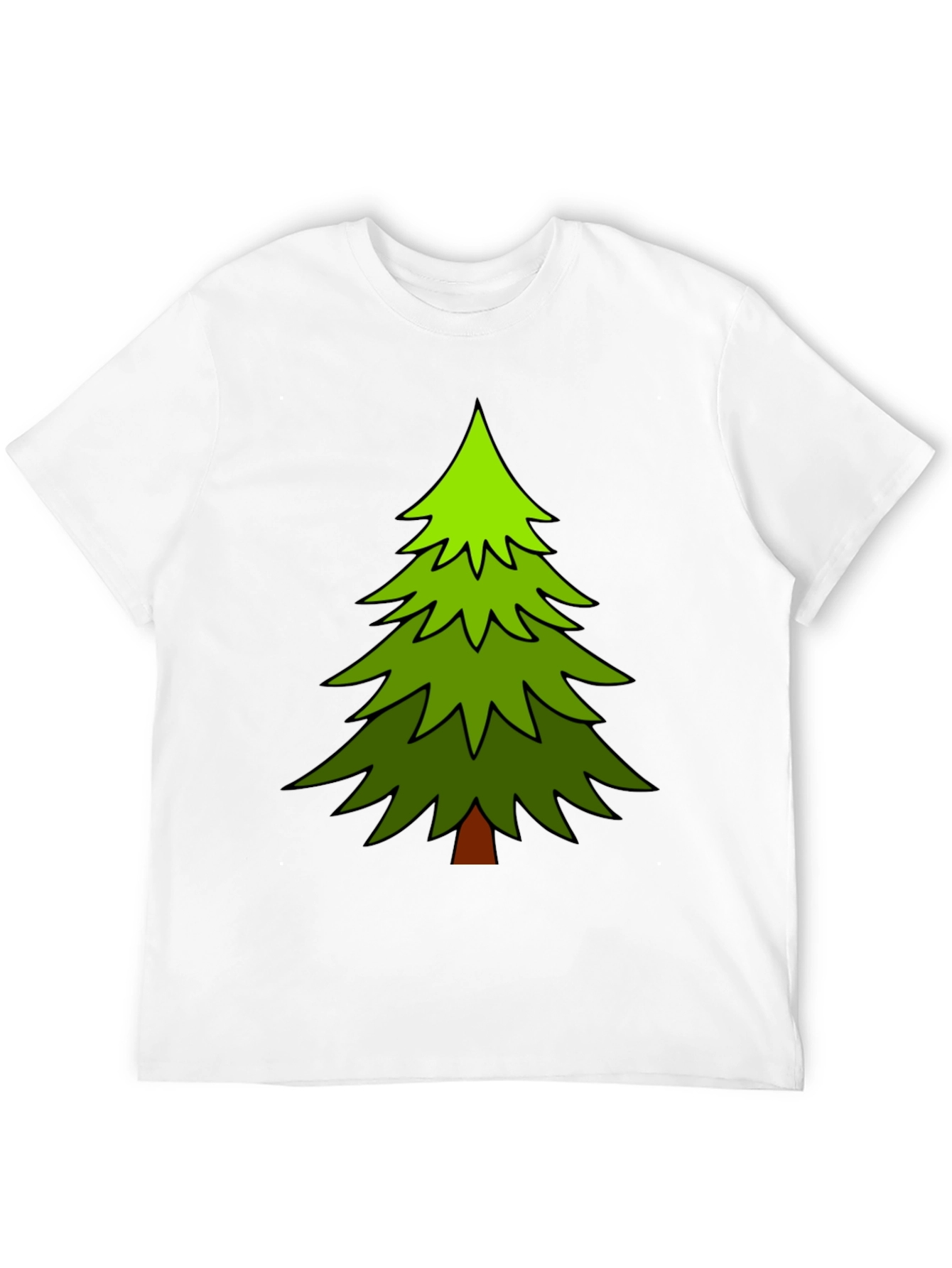 Festive Christmas Tree Graphic Tee - Black