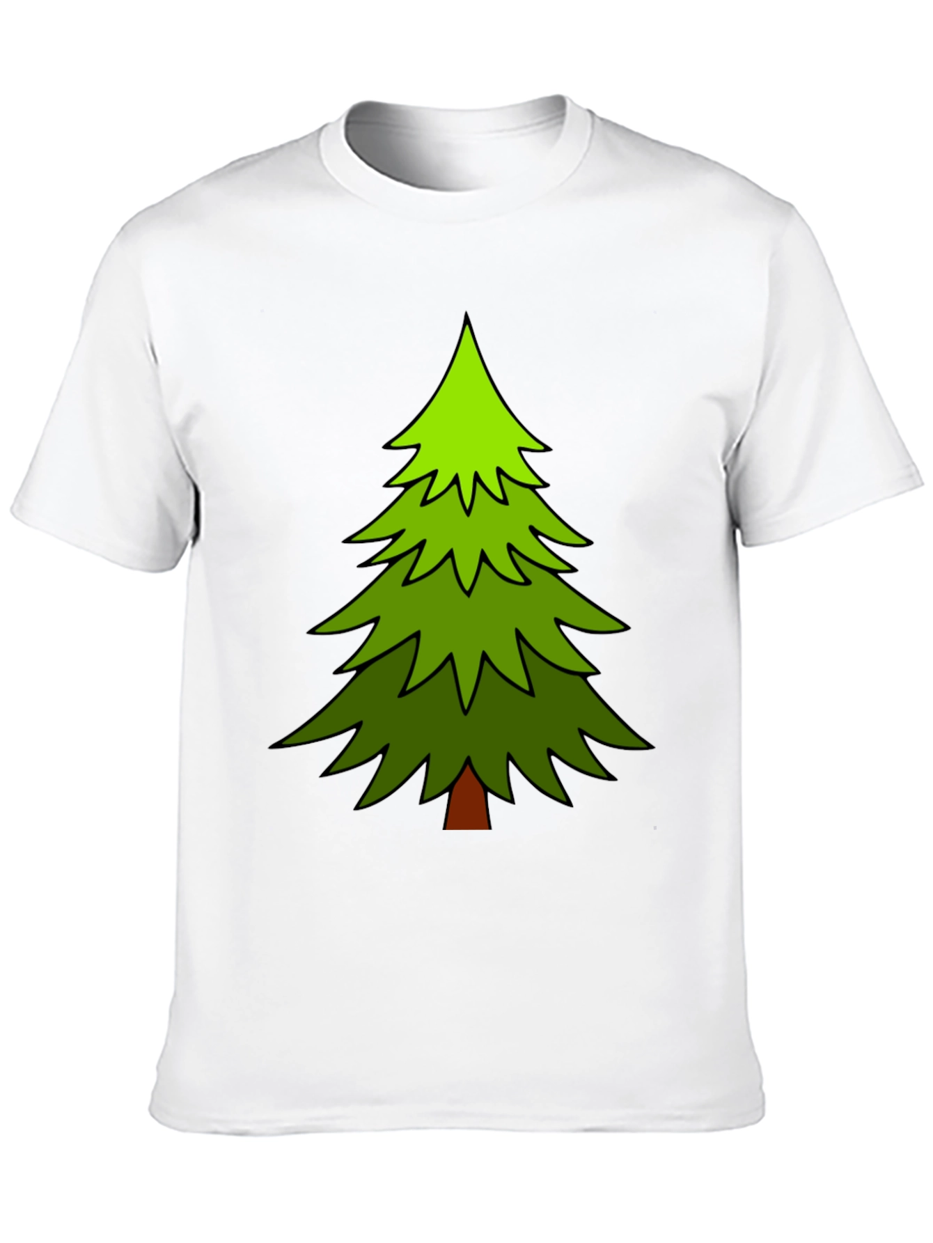 Festive Christmas Tree Graphic Tee - Black