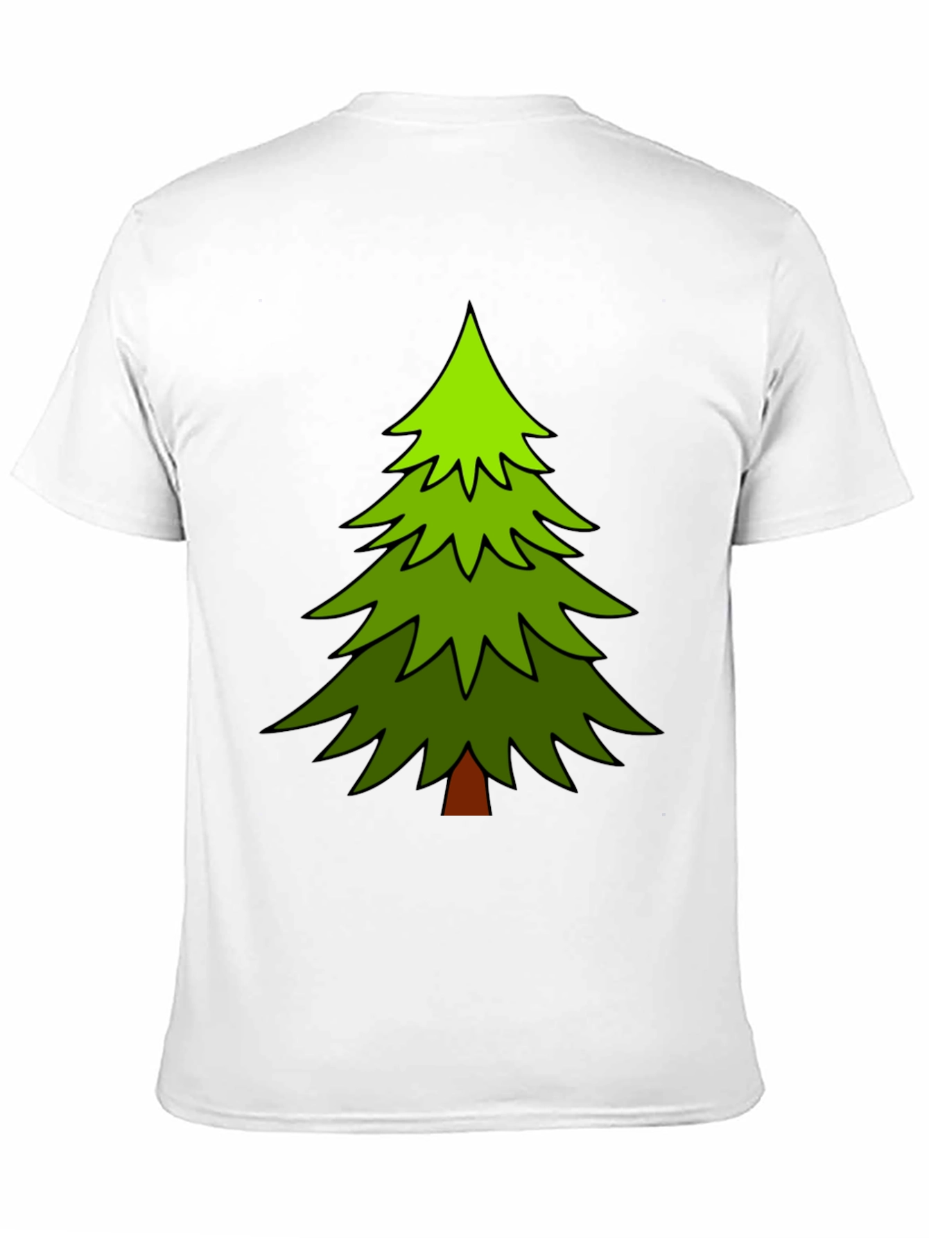 Festive Christmas Tree Graphic Tee - Black