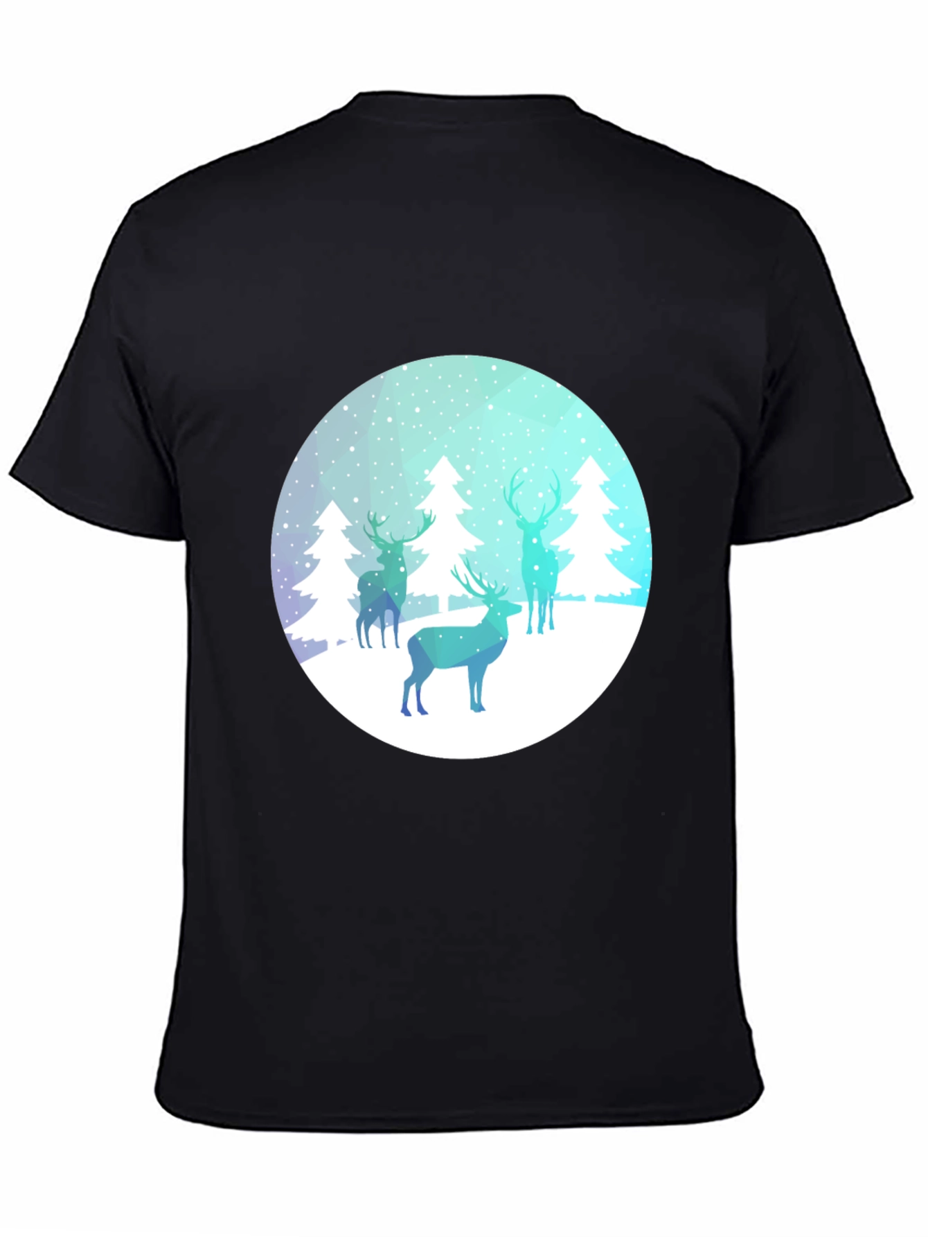 Winter Deer Graphic Tee - Black