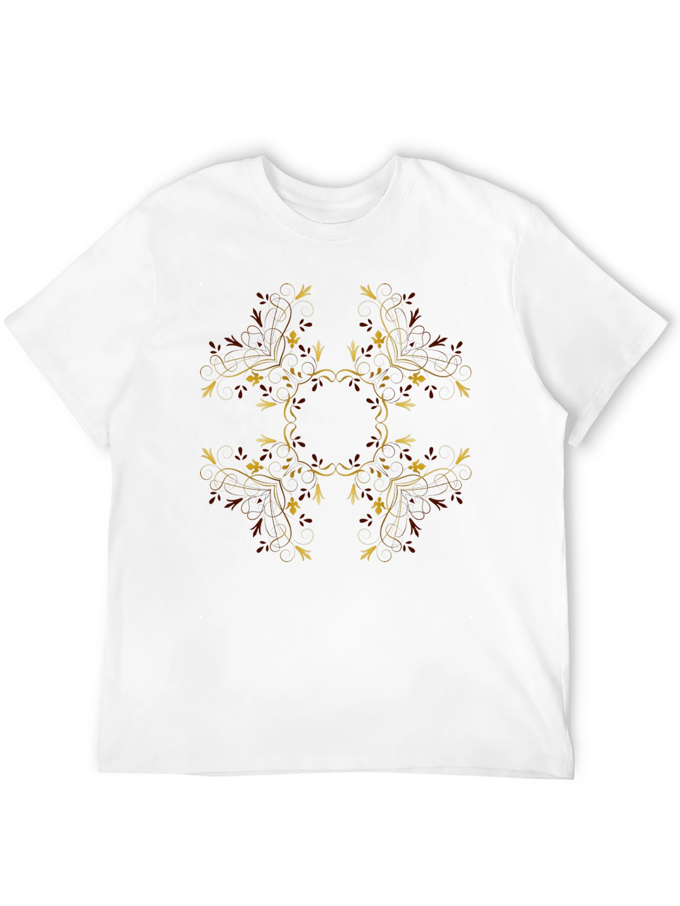 Elegant Black T-Shirt with Floral Ornament