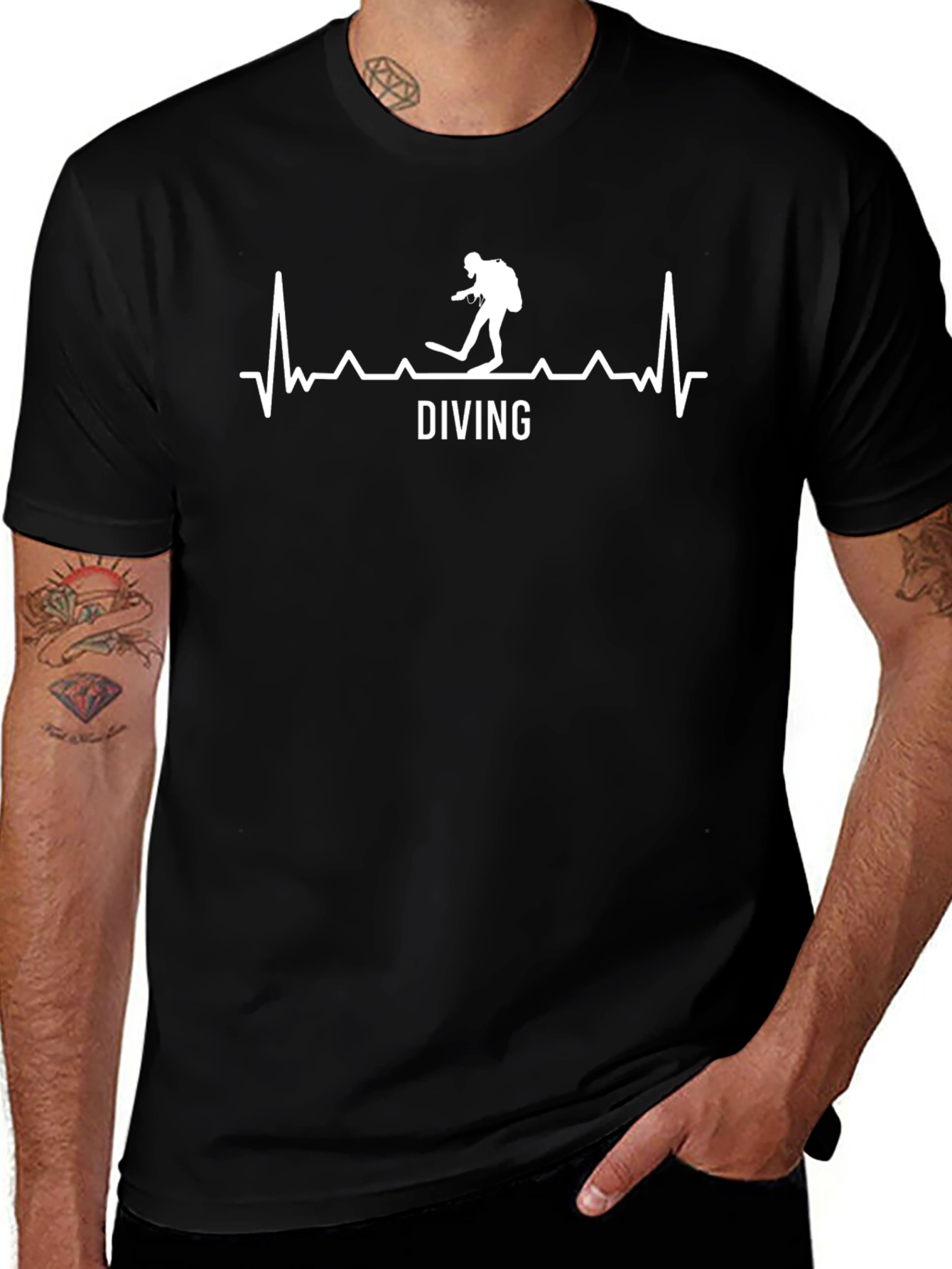 Diving Heartbeat T-Shirt - Scuba Diver Tee