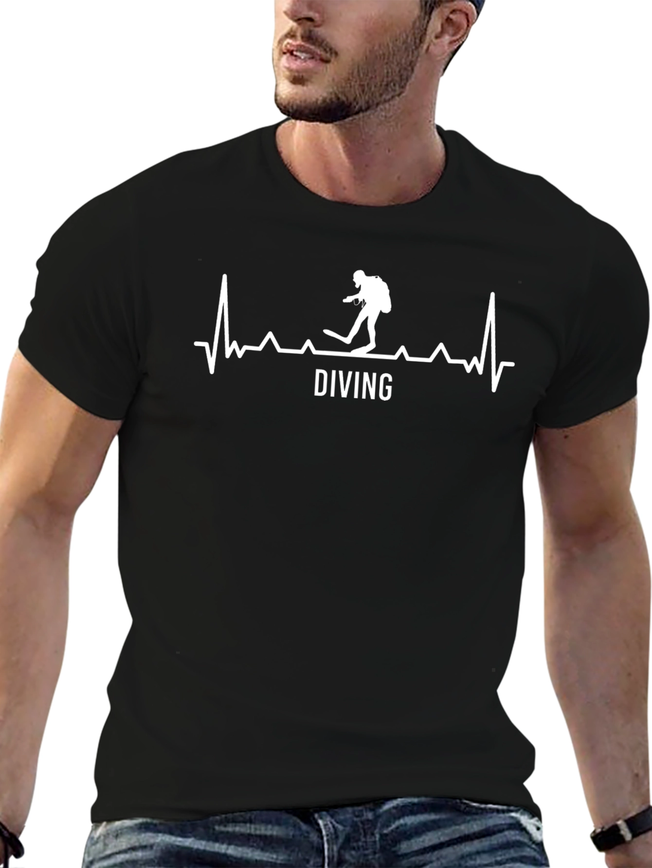Diving Heartbeat T-Shirt - Scuba Diver Tee