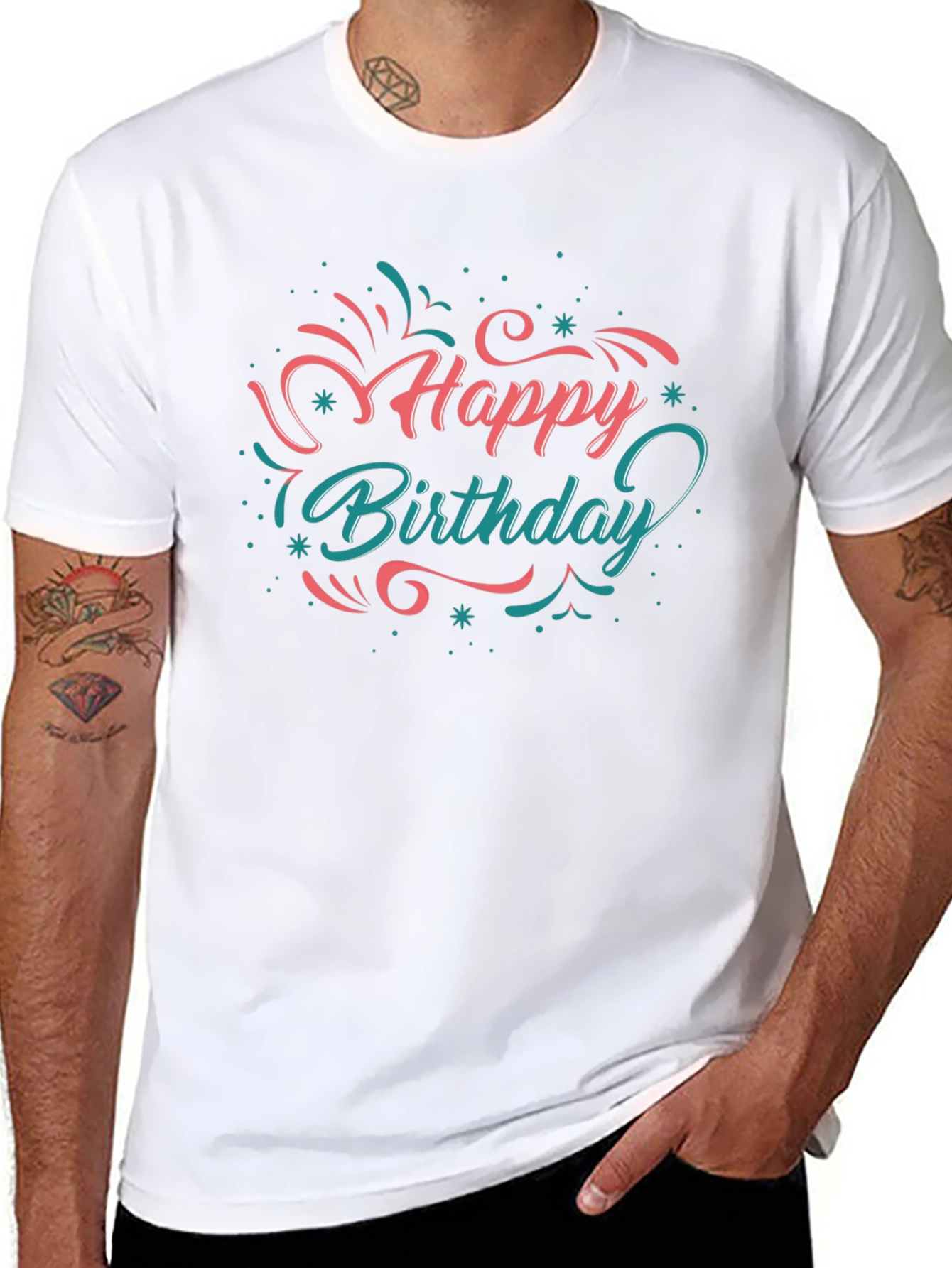 Happy Birthday Graphic Tee - Black Casual T-Shirt