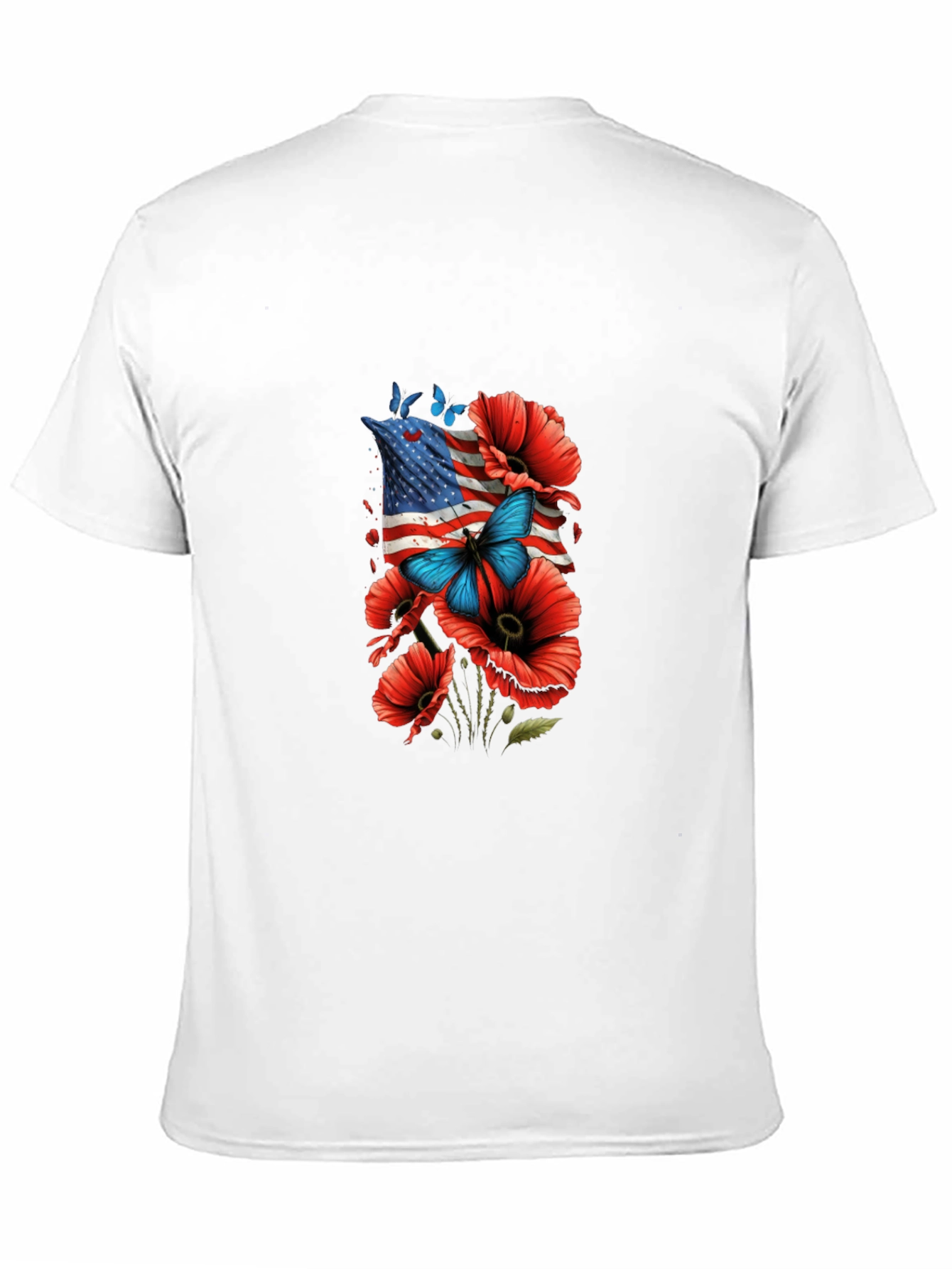 American Flag Poppies Graphic Tee