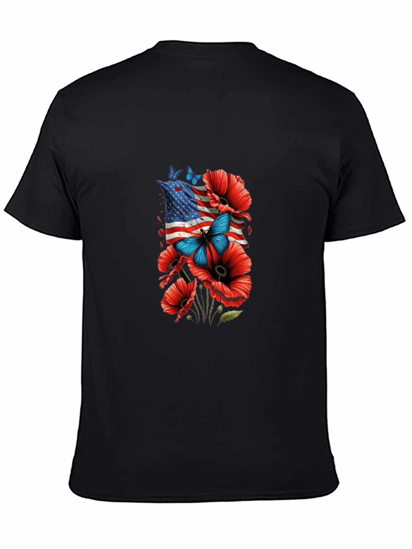 American Flag Poppies Graphic Tee