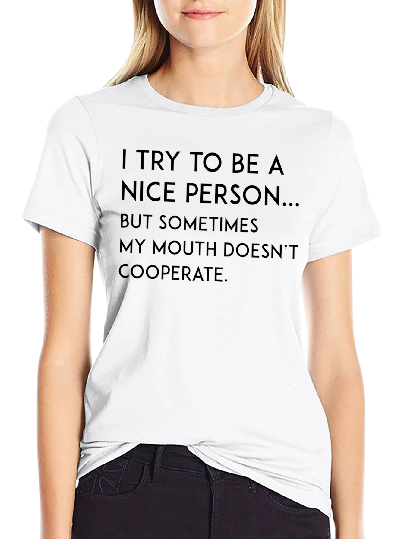 Funny Sarcastic Humor Graphic T-Shirt - Nice Person
