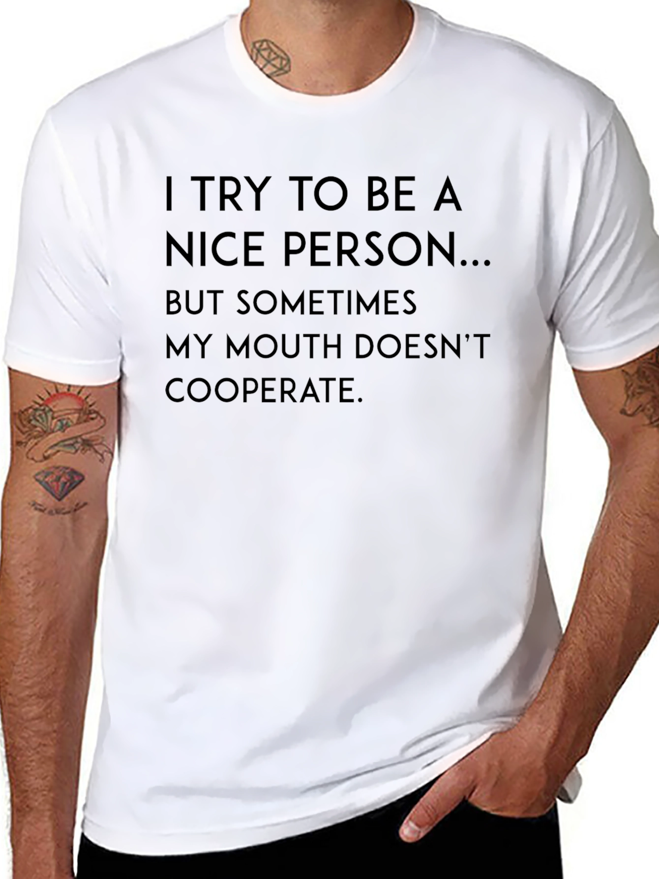 Funny Sarcastic Humor Graphic T-Shirt - Nice Person