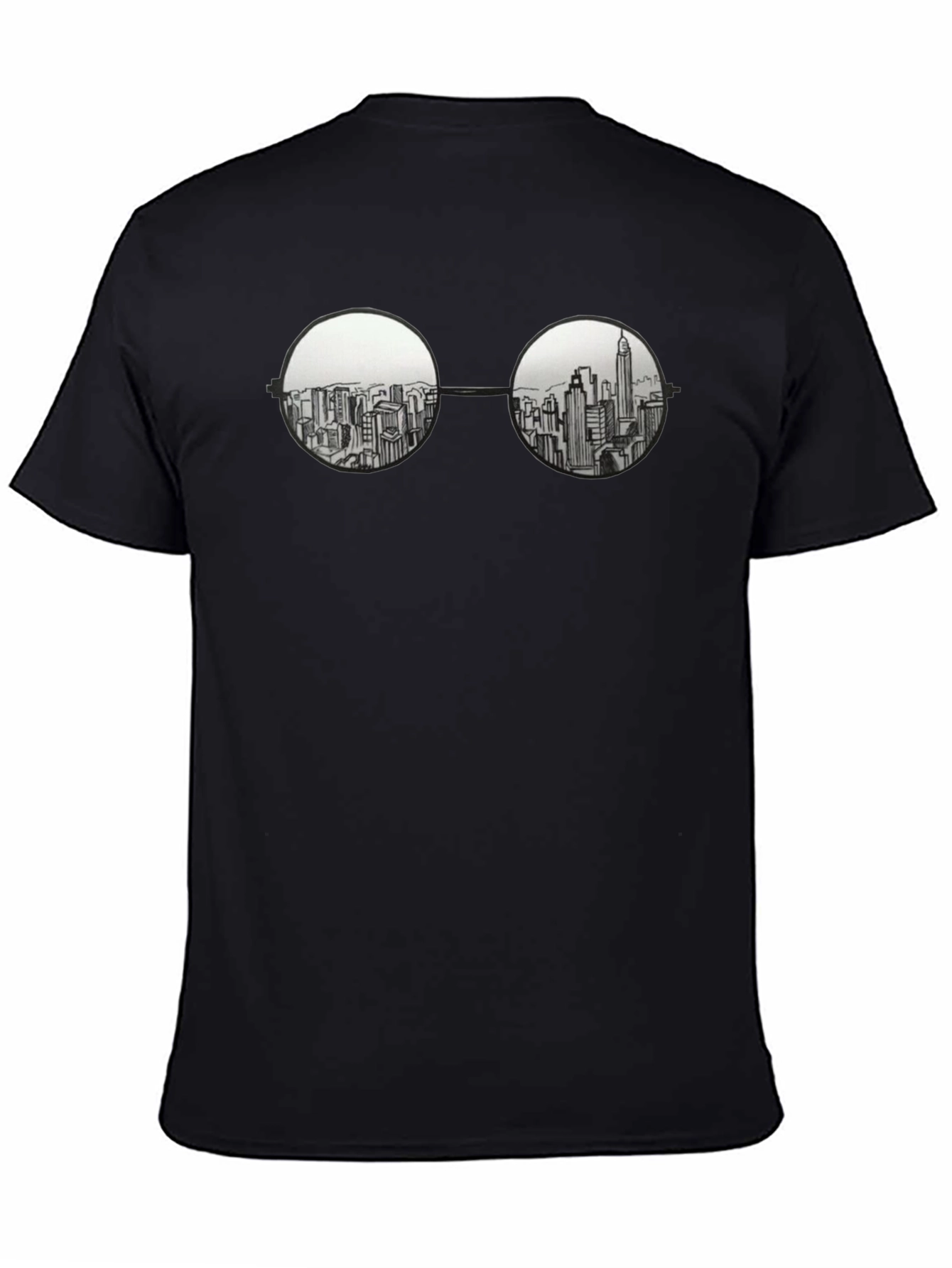 Cityscape in Specs Graphic Tee - Black Cotton