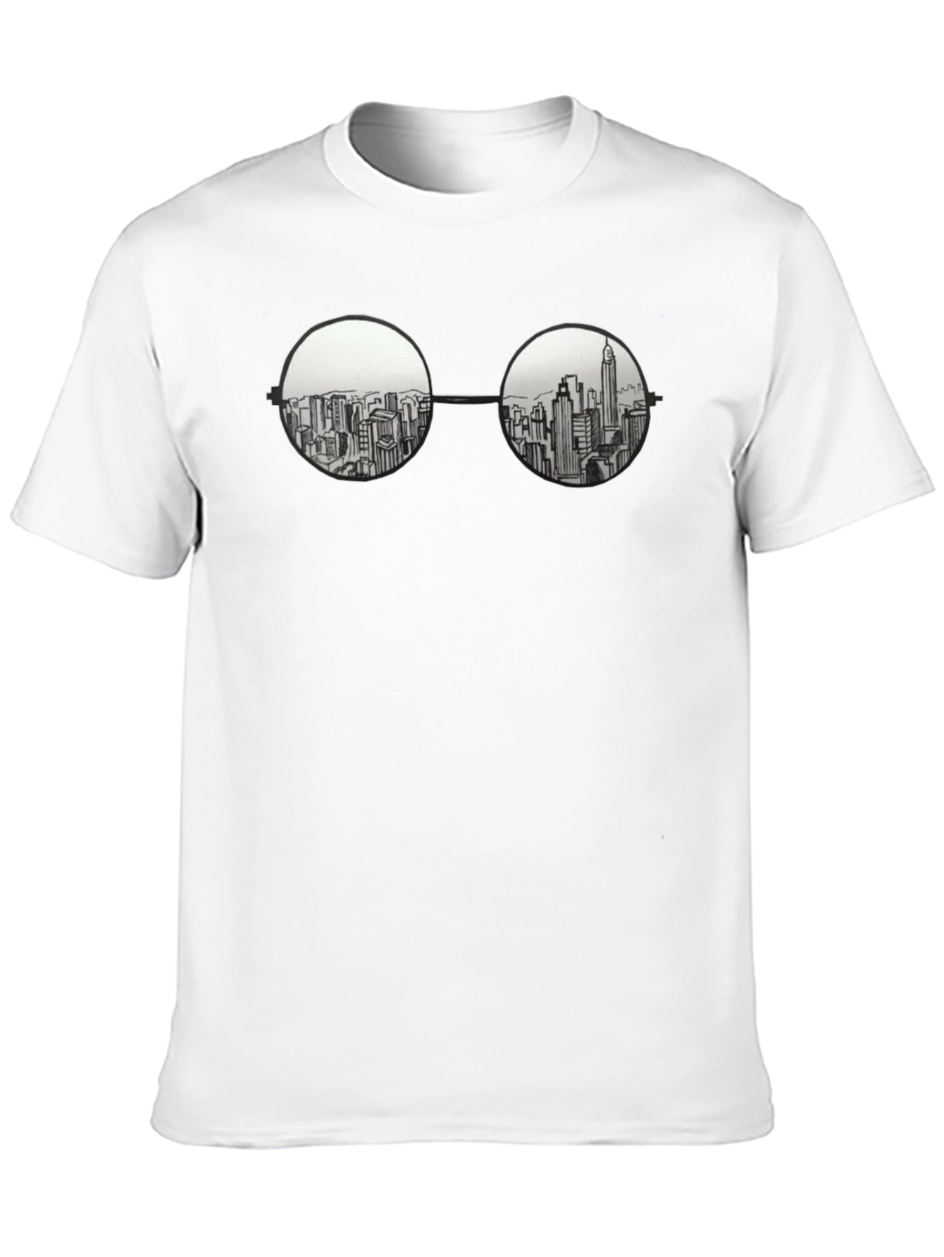 Cityscape in Specs Graphic Tee - Black Cotton