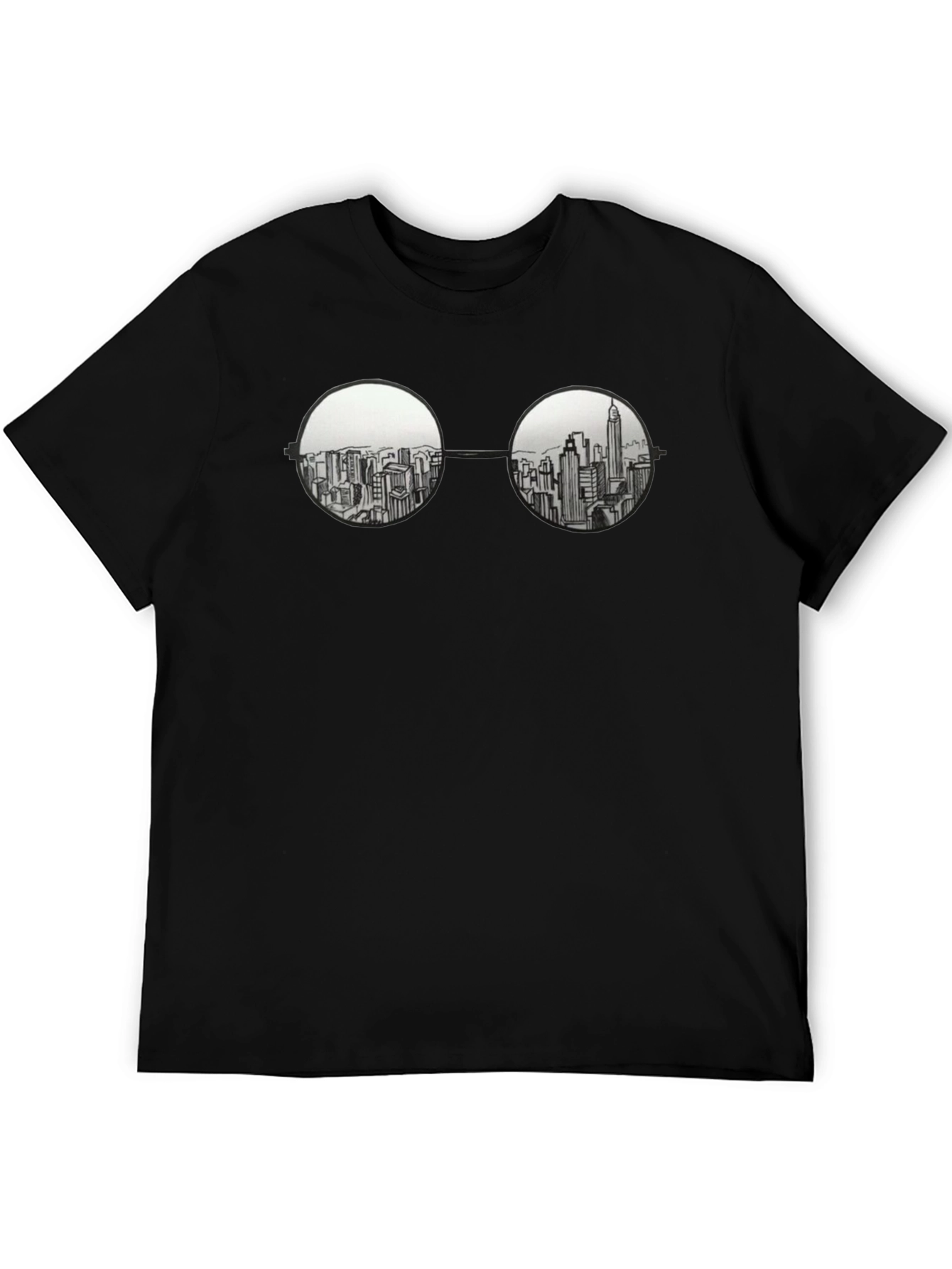 Cityscape in Specs Graphic Tee - Black Cotton