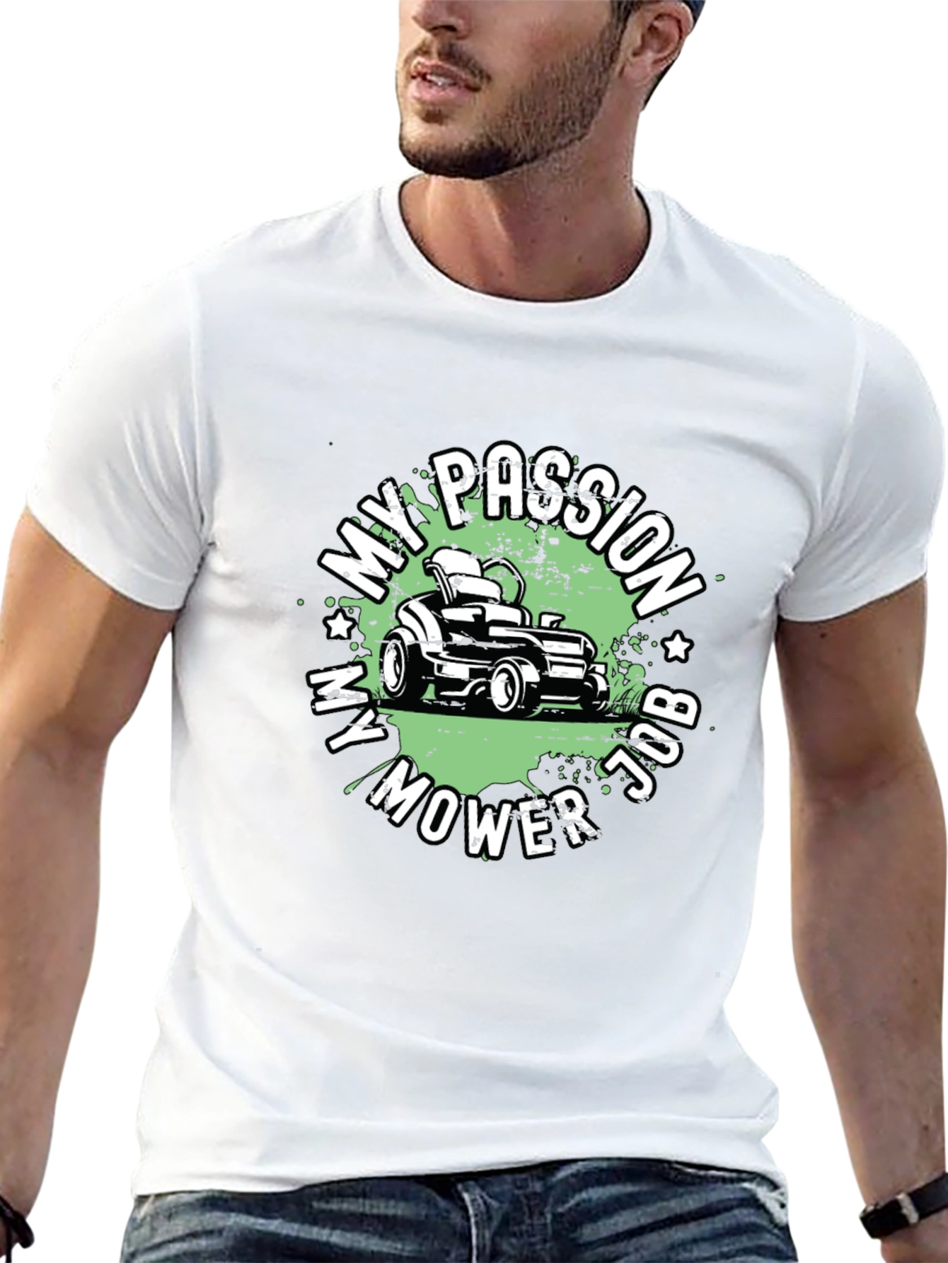 My Passion My Mower Job Black T-Shirt