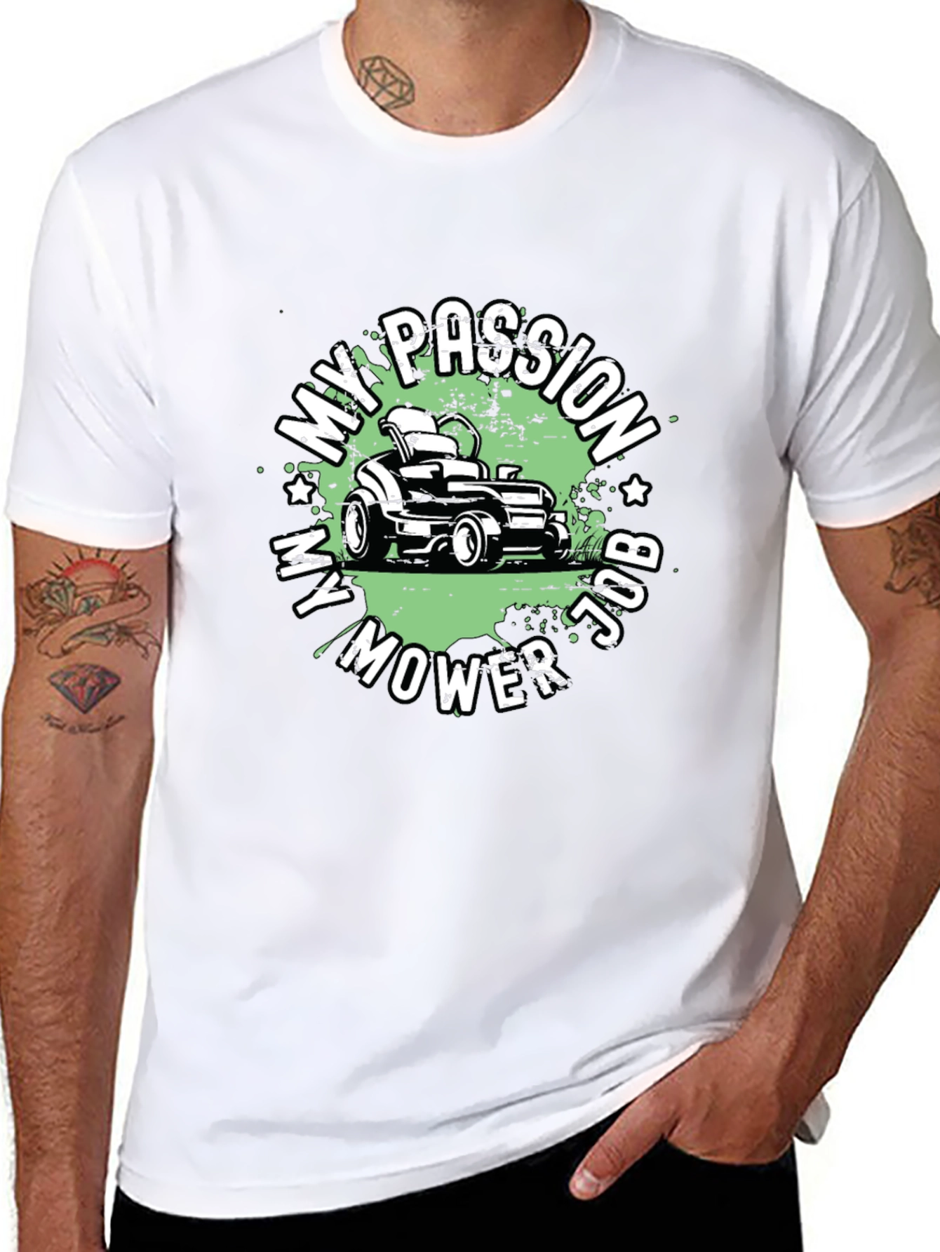 My Passion My Mower Job Black T-Shirt