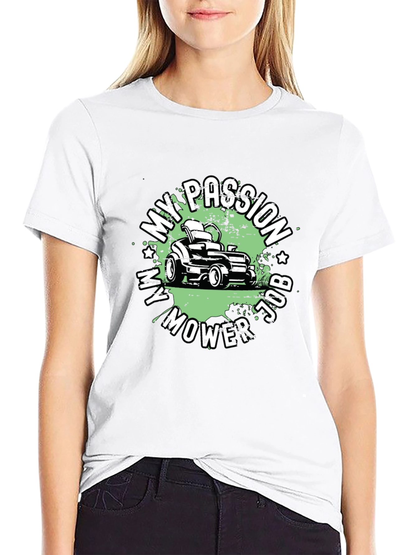 My Passion My Mower Job Black T-Shirt
