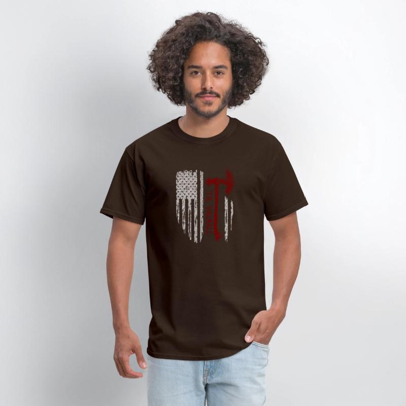 Vikings Axe Valhalla US Flag TShirt Viking