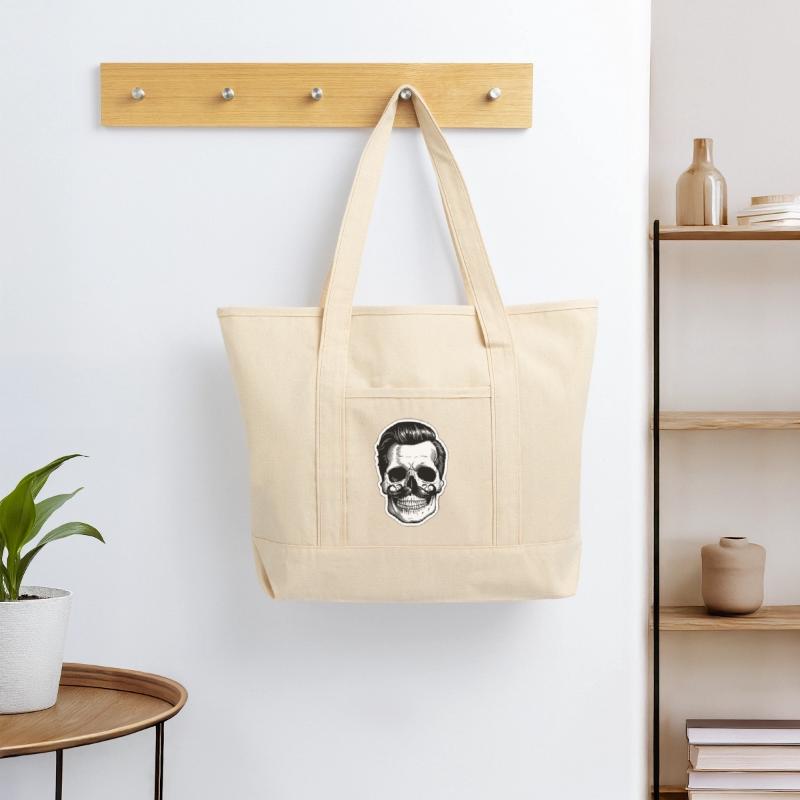 Vintage Skull with Retro Mustache