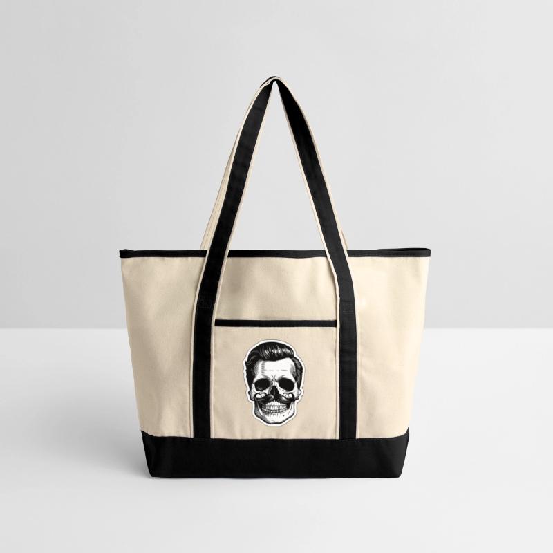 Vintage Skull with Retro Mustache