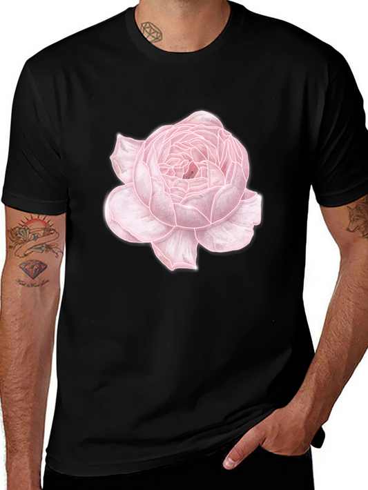 Floral Print Tee - Elegant Rose Design