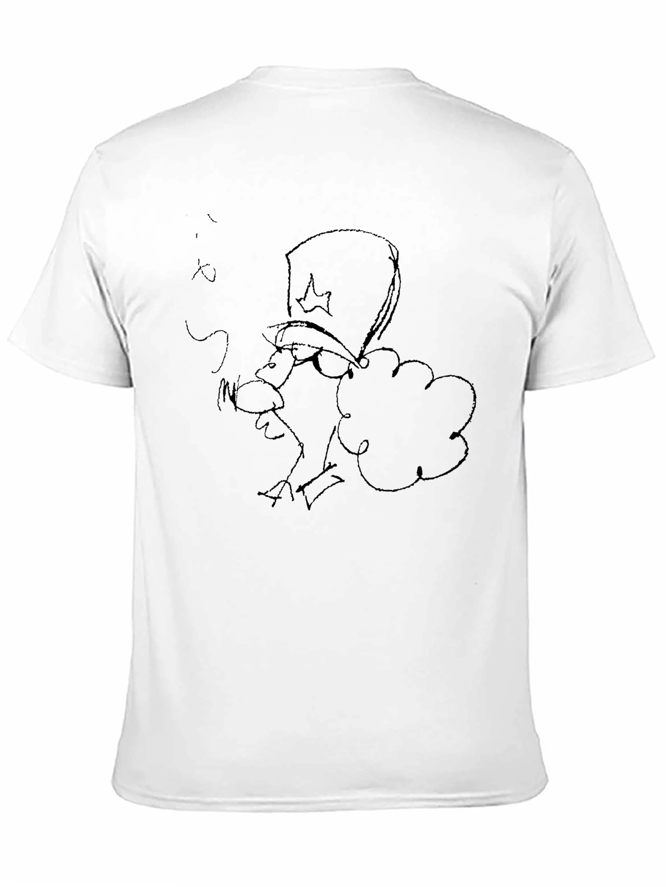 Whimsical Cartoon Character Black T-Shirt