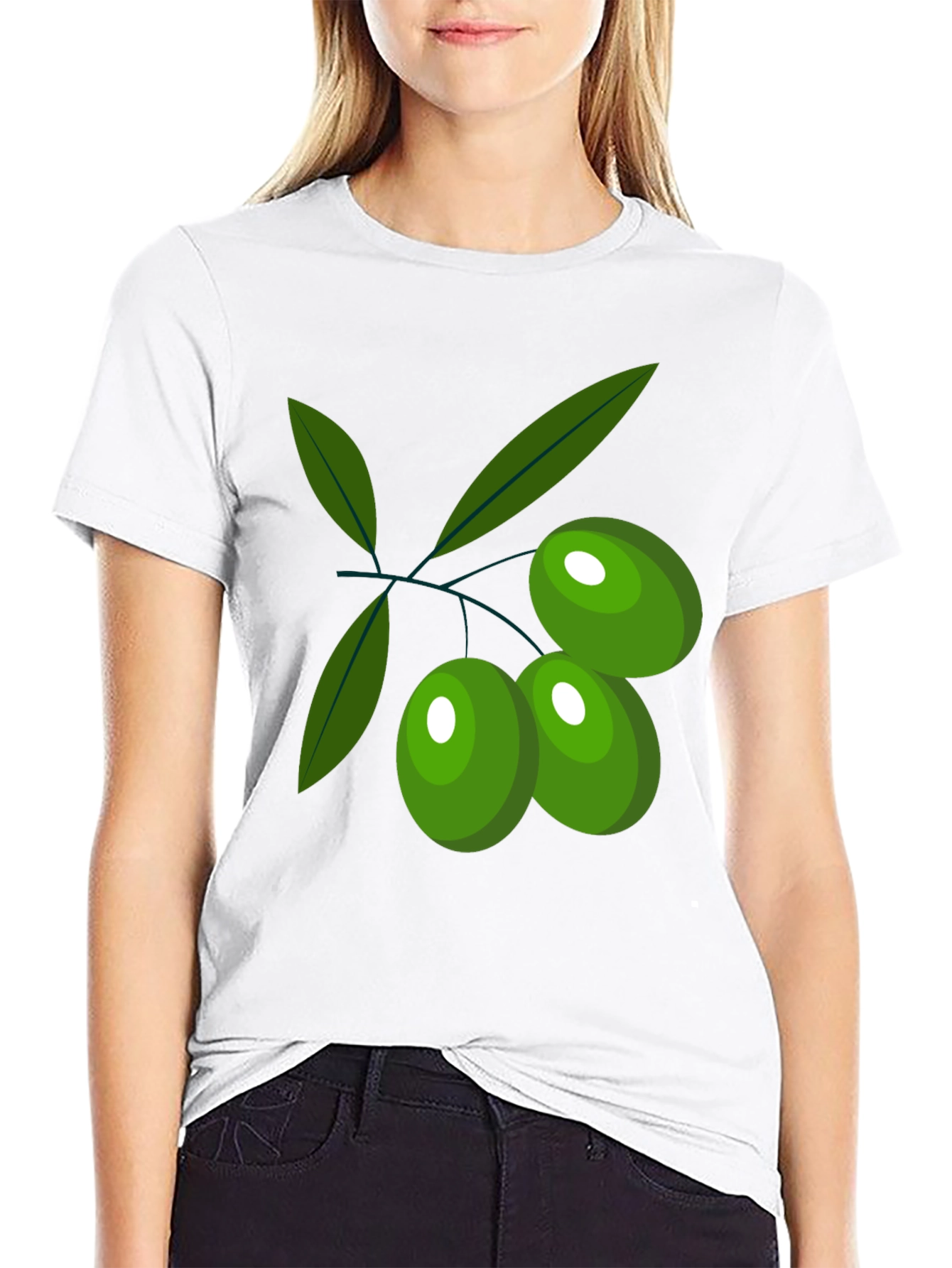 Olive Branch Graphic T-Shirt - Casual Style