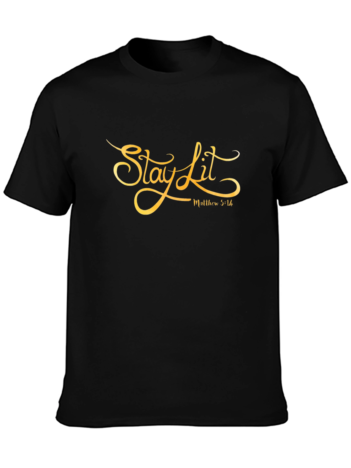 Stay Lit Tee: Matthew 5:16 Black Graphic T-Shirt