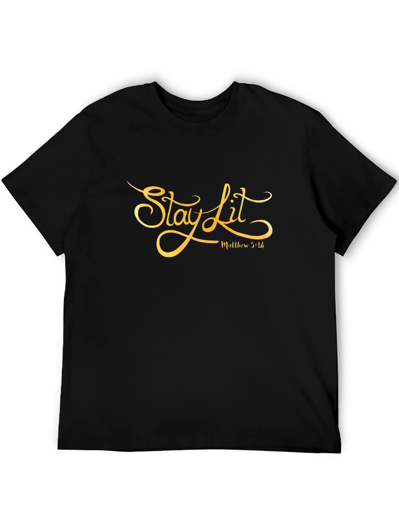 Stay Lit Tee: Matthew 5:16 Black Graphic T-Shirt