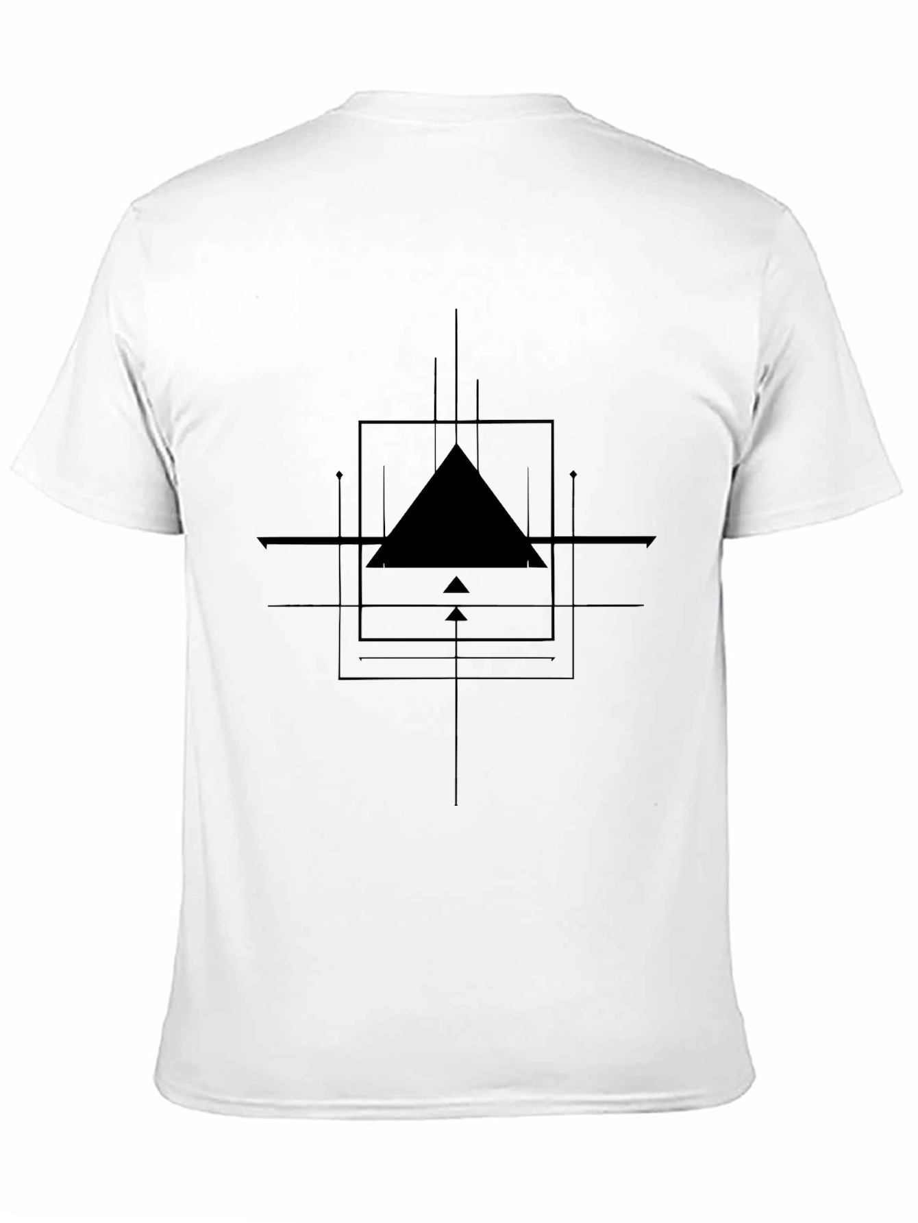 Modern Graphic Tee - Geometric Triangle Design