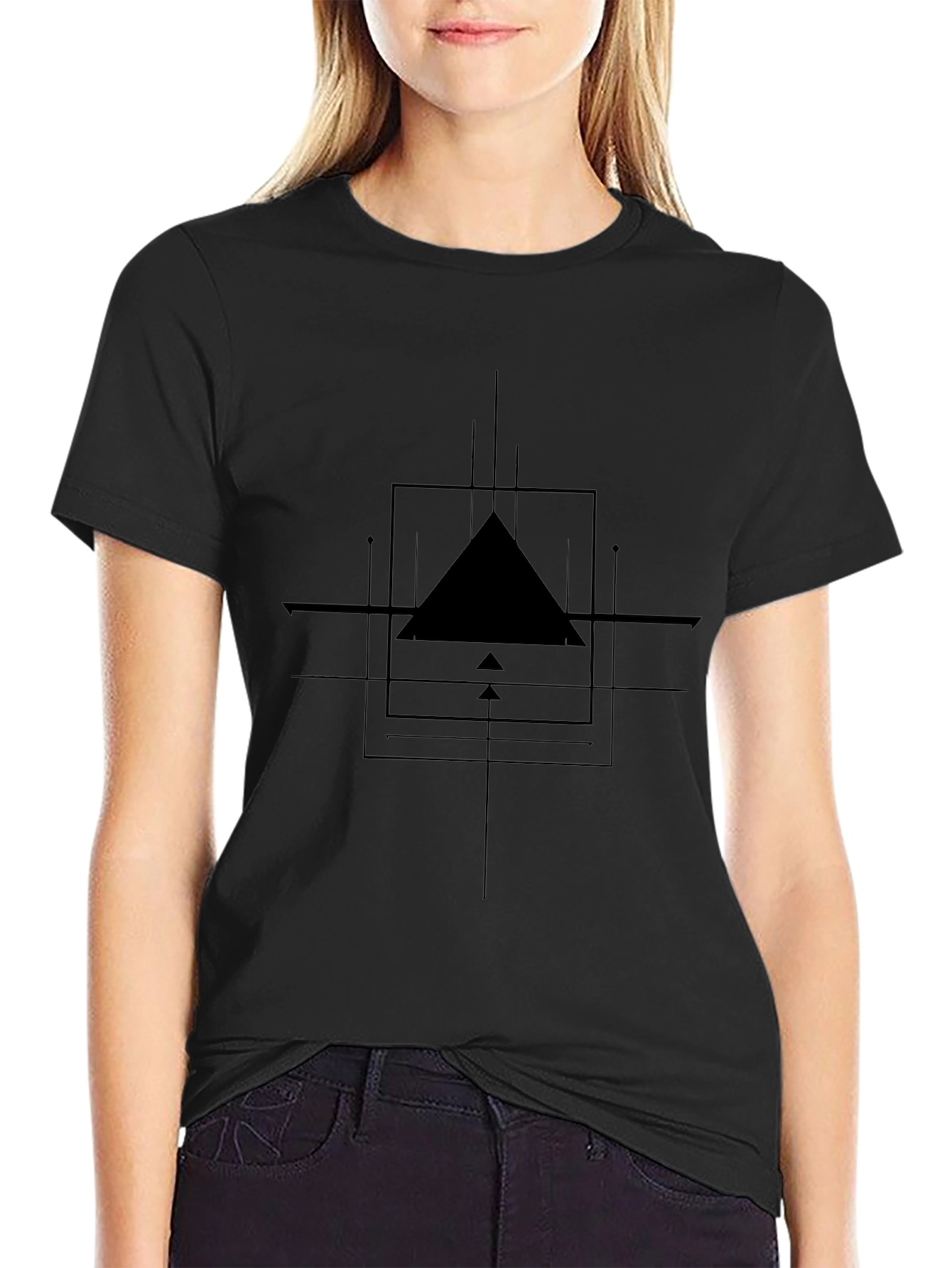 Modern Graphic Tee - Geometric Triangle Design