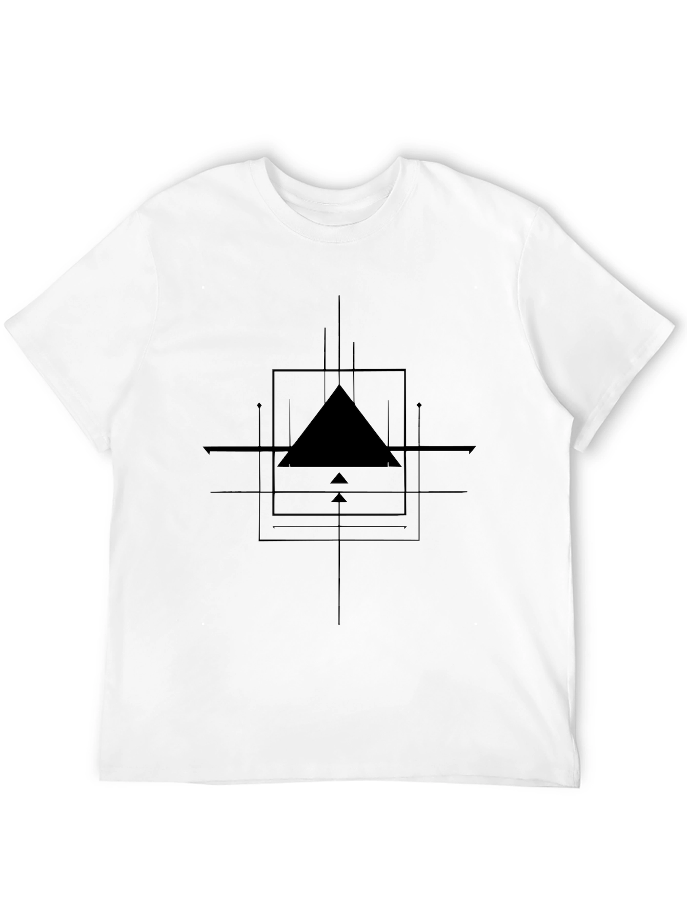 Modern Graphic Tee - Geometric Triangle Design