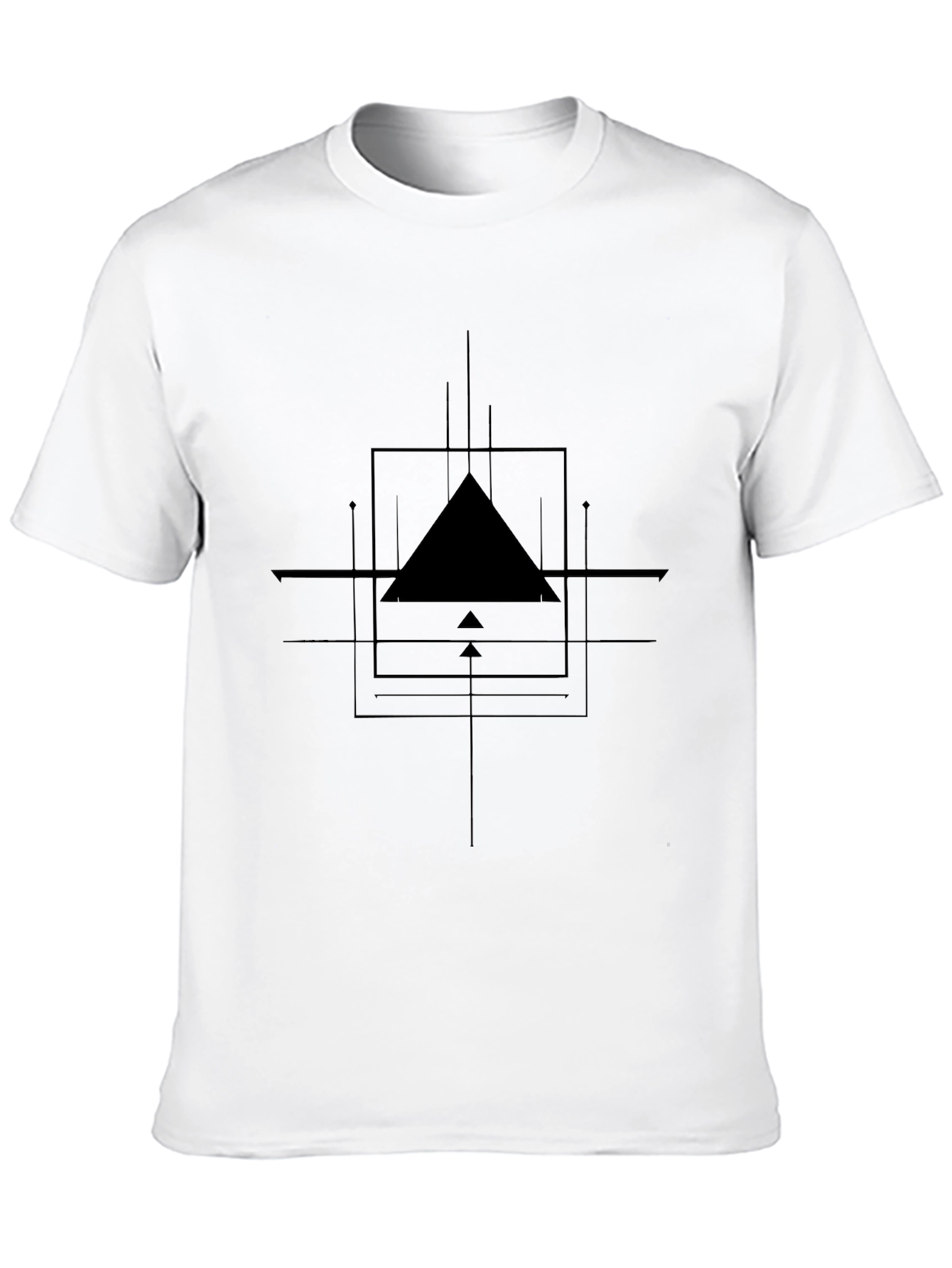 Modern Graphic Tee - Geometric Triangle Design