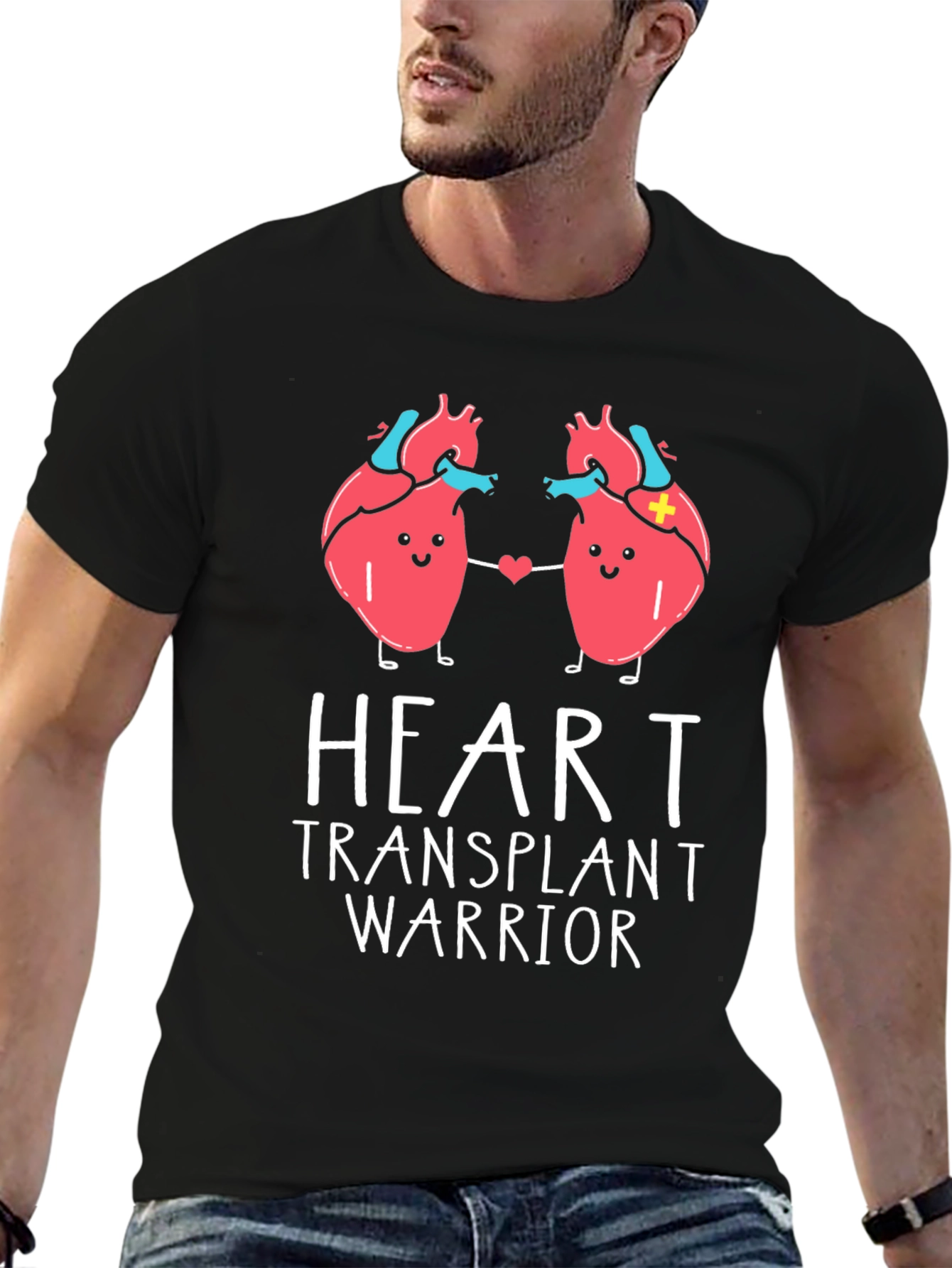 Heart Transplant Warrior Black T-Shirt