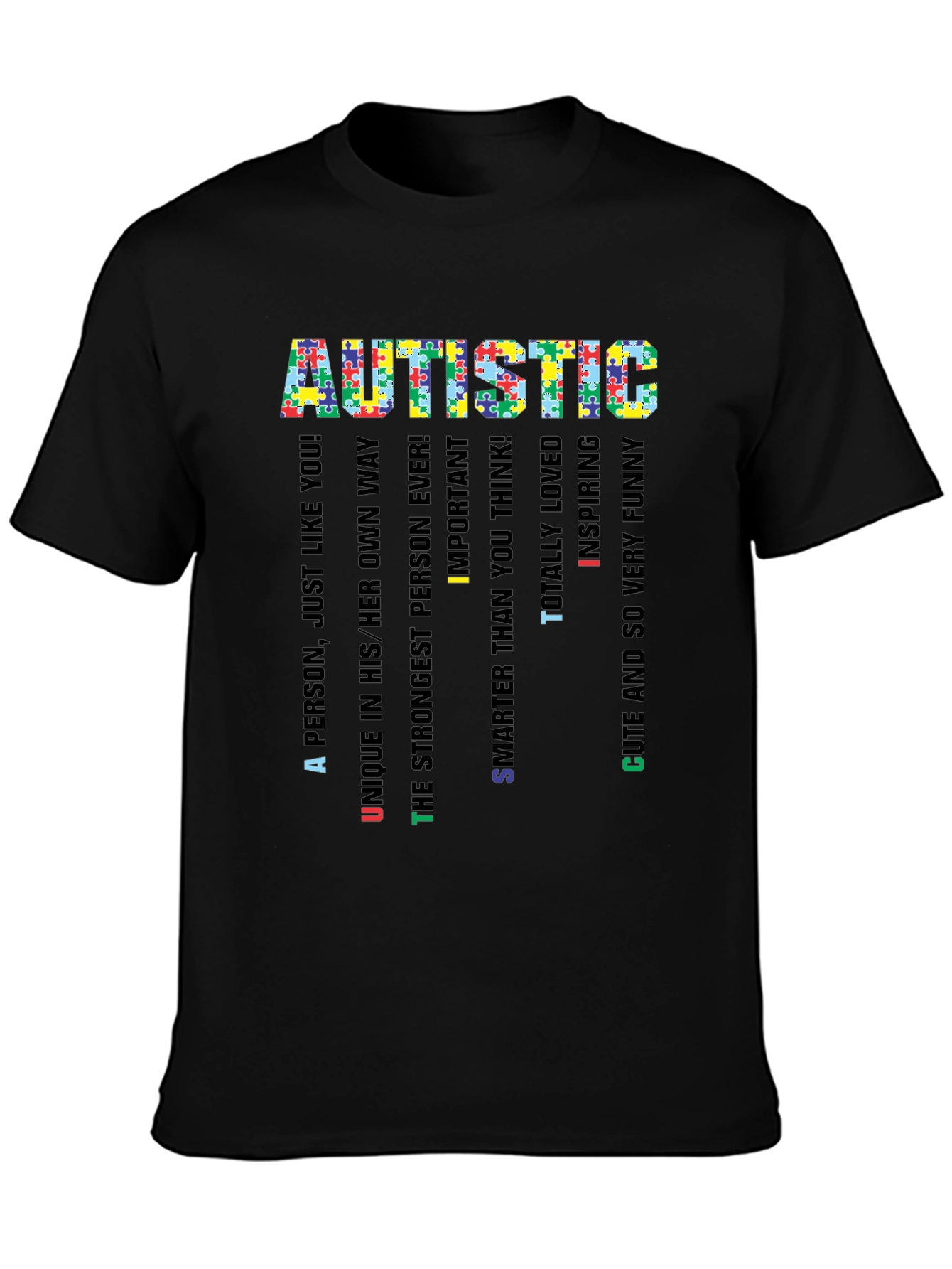Autistic Pride T-Shirt - Puzzle Piece Design