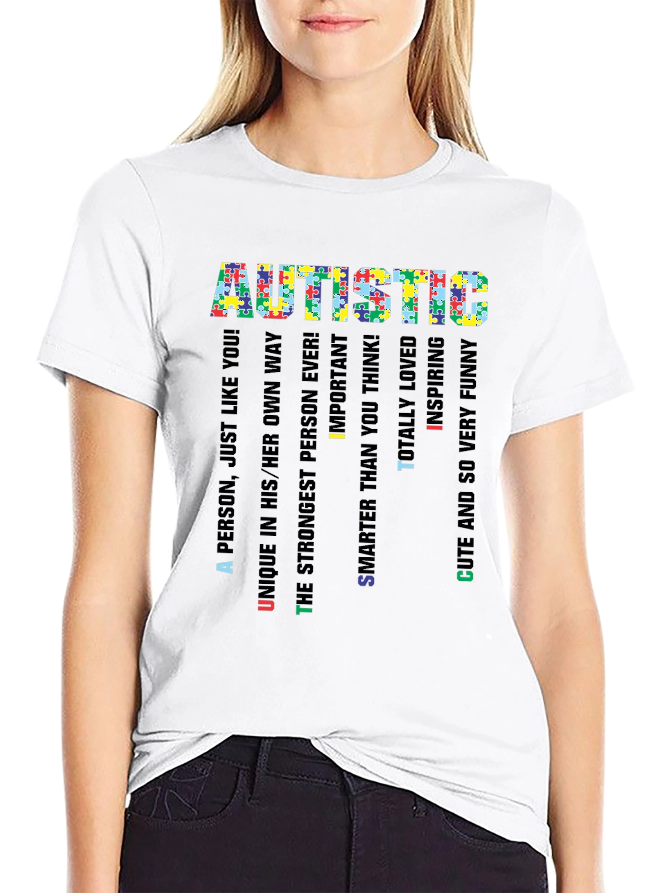 Autistic Pride T-Shirt - Puzzle Piece Design