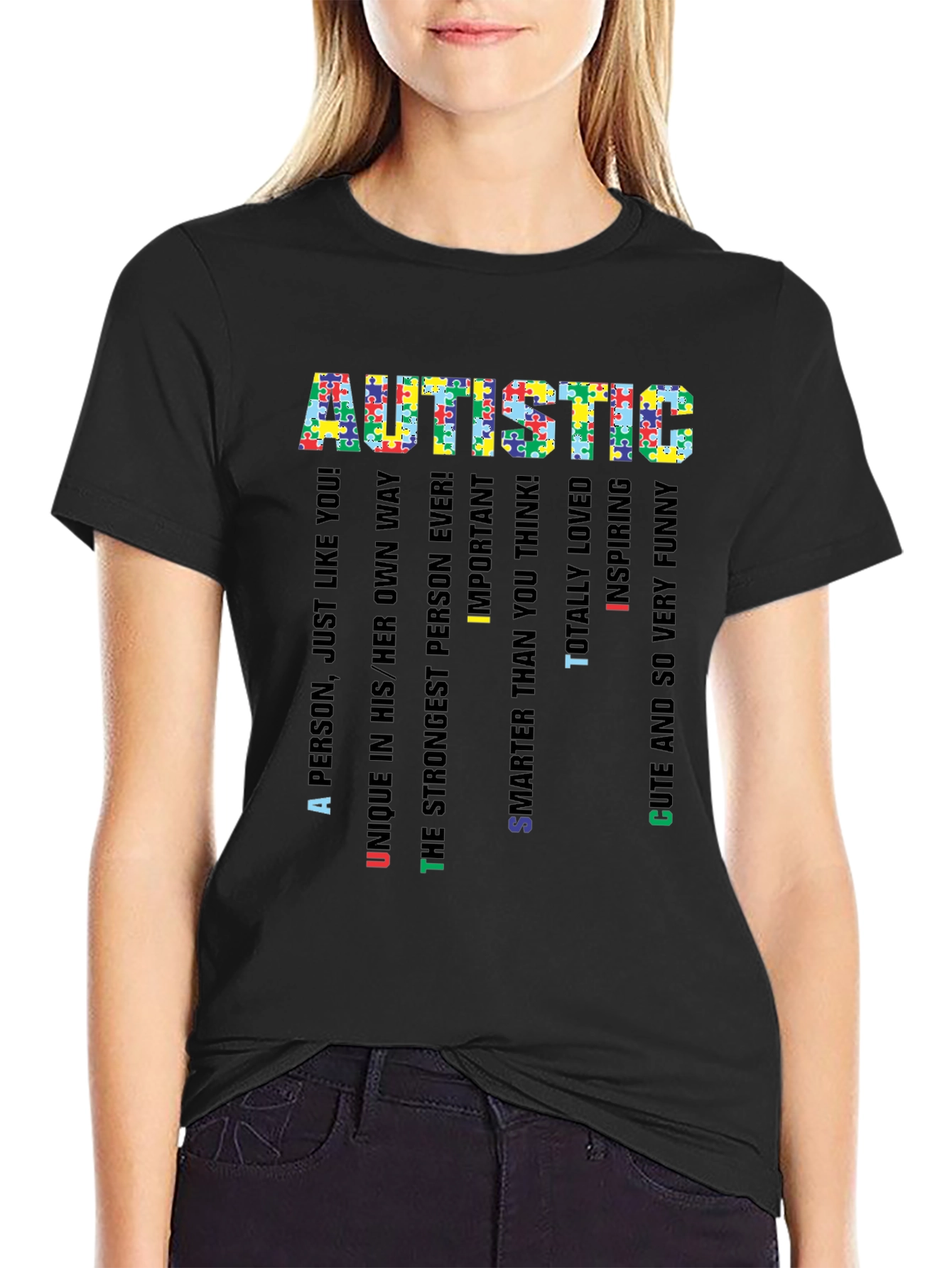 Autistic Pride T-Shirt - Puzzle Piece Design