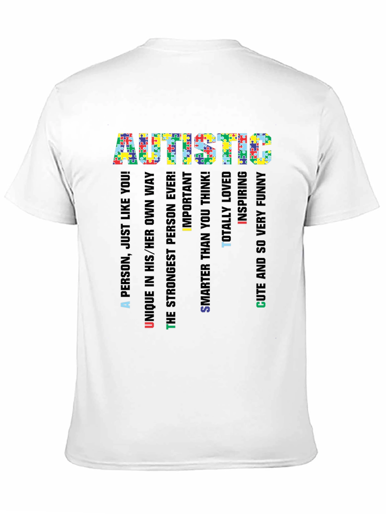 Autistic Pride T-Shirt - Puzzle Piece Design