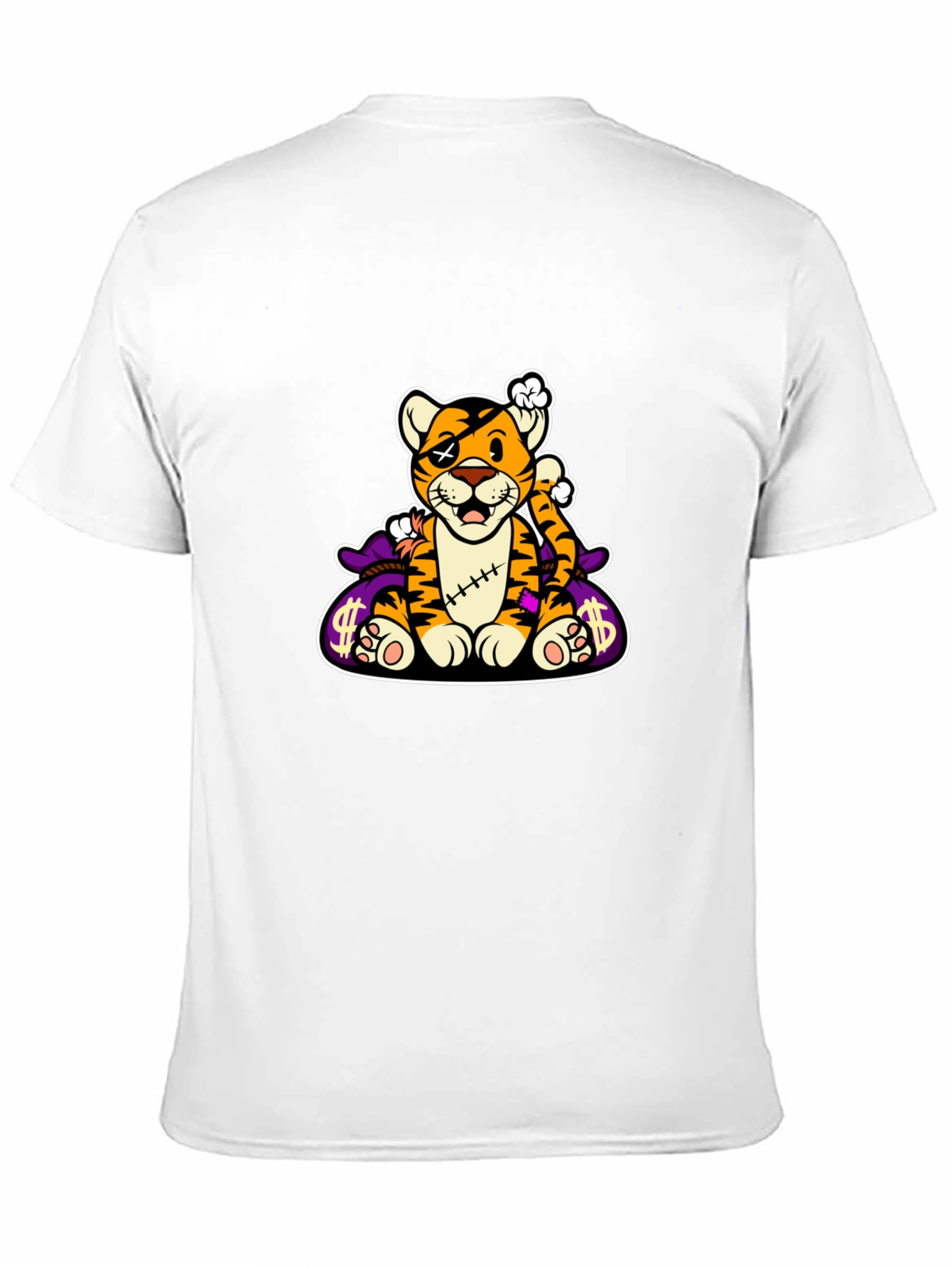 Cartoon Tiger Graphic Black T-Shirt