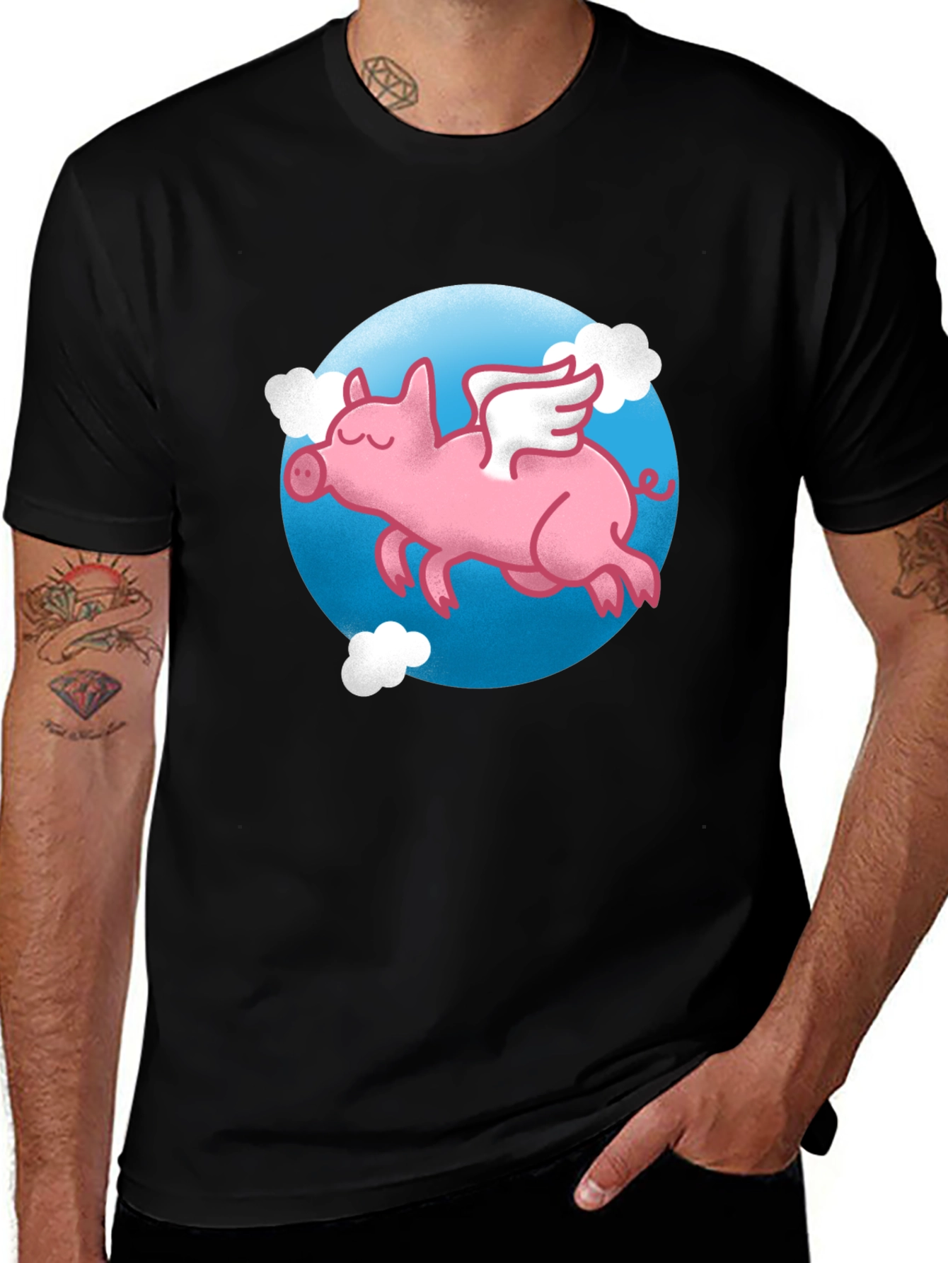 Flying Pig Graphic T-Shirt - Cute & Unique Design
