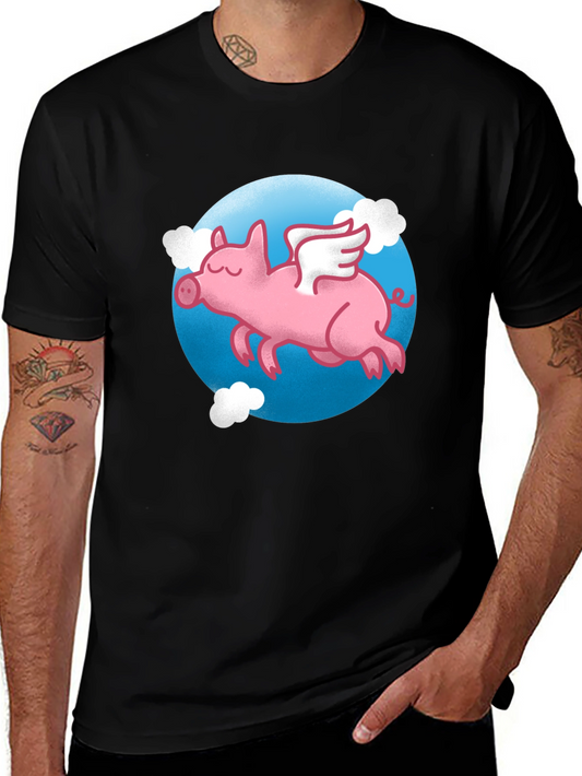 Flying Pig Graphic T-Shirt - Cute & Unique Design