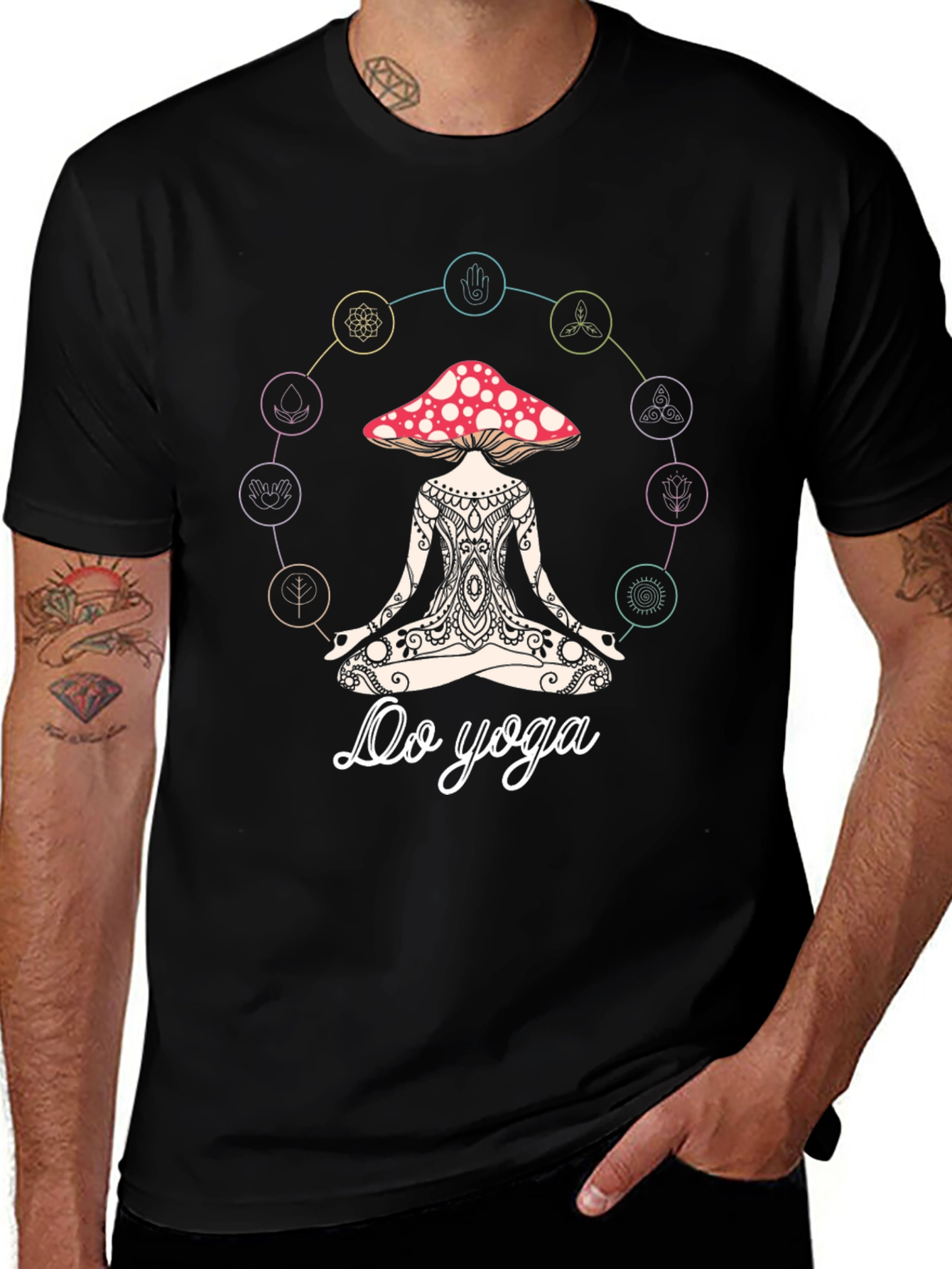 Mushroom Yoga T-Shirt - Spiritual Zen Tee