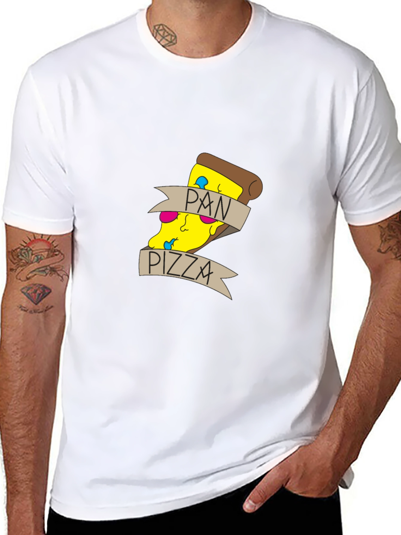 Pan Pizza Graphic Tee - Casual Black T-Shirt
