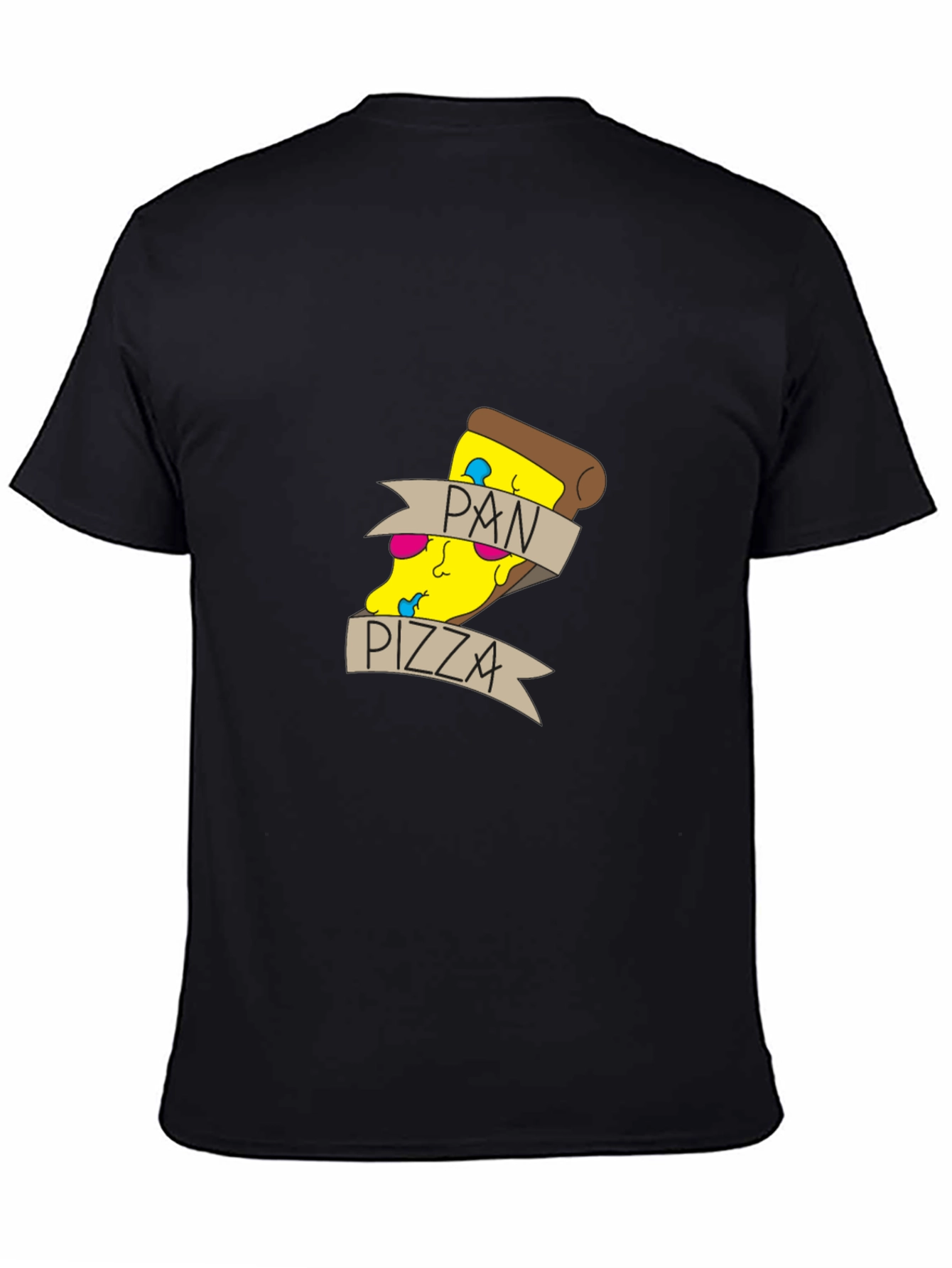 Pan Pizza Graphic Tee - Casual Black T-Shirt