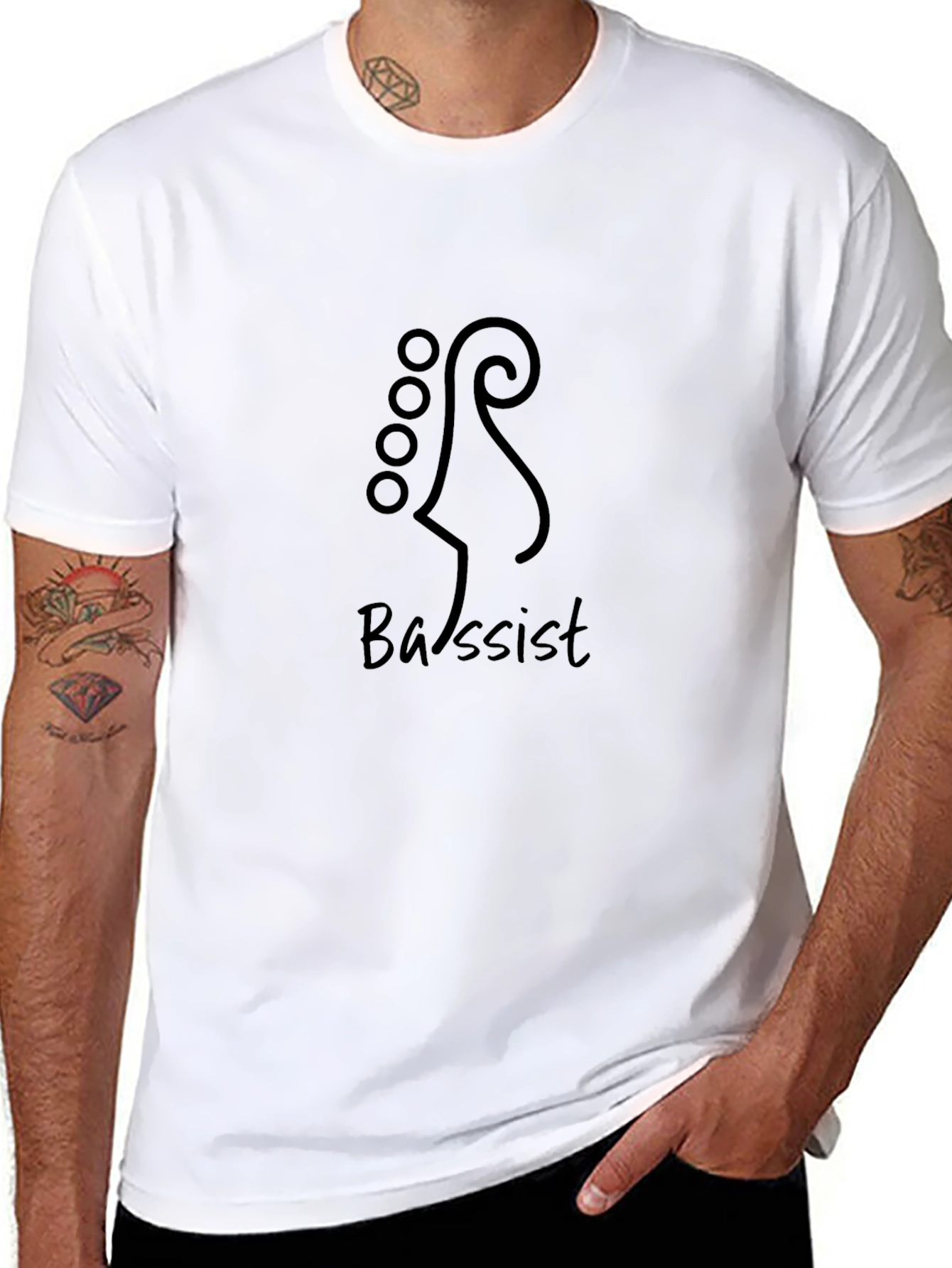 Bassist Guitar Headstock Graphic T-Shirt